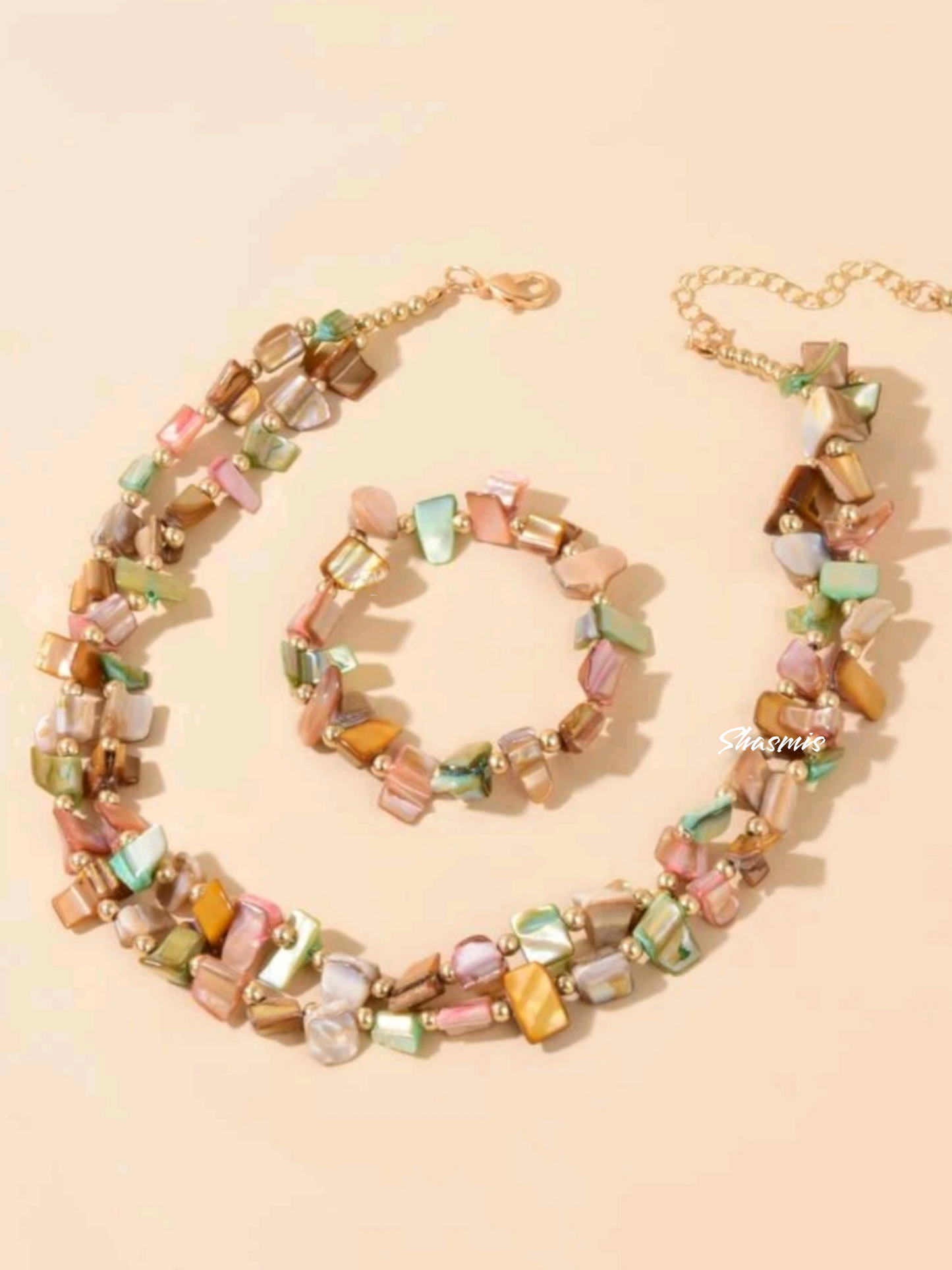 multi color Stones Double Layer Necklace