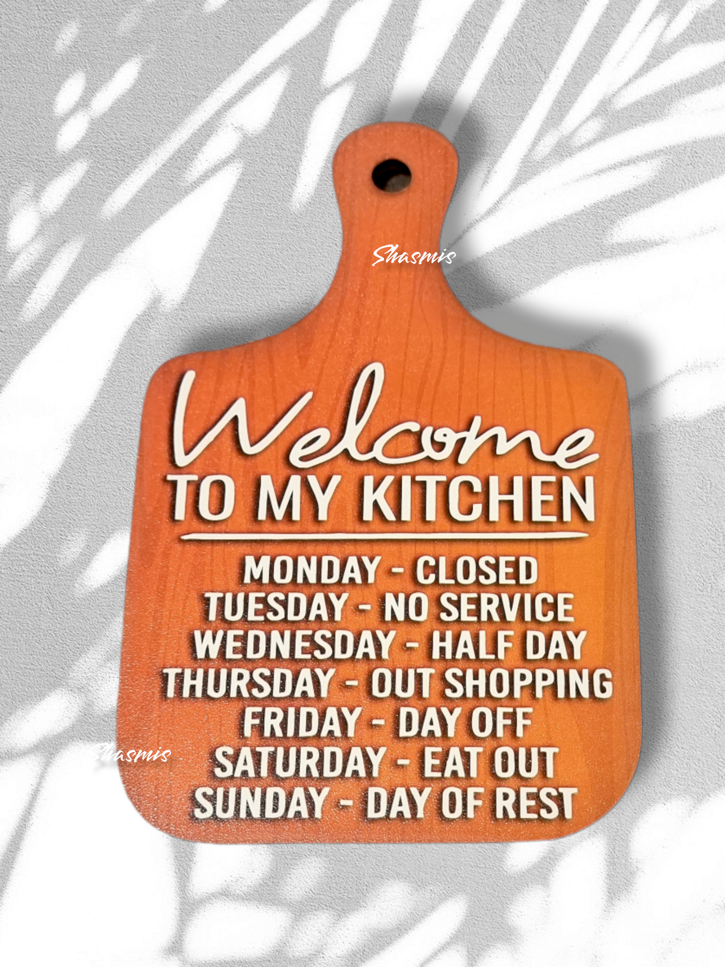 Weekly Welcom Kitchen Wooden Wall Hanging