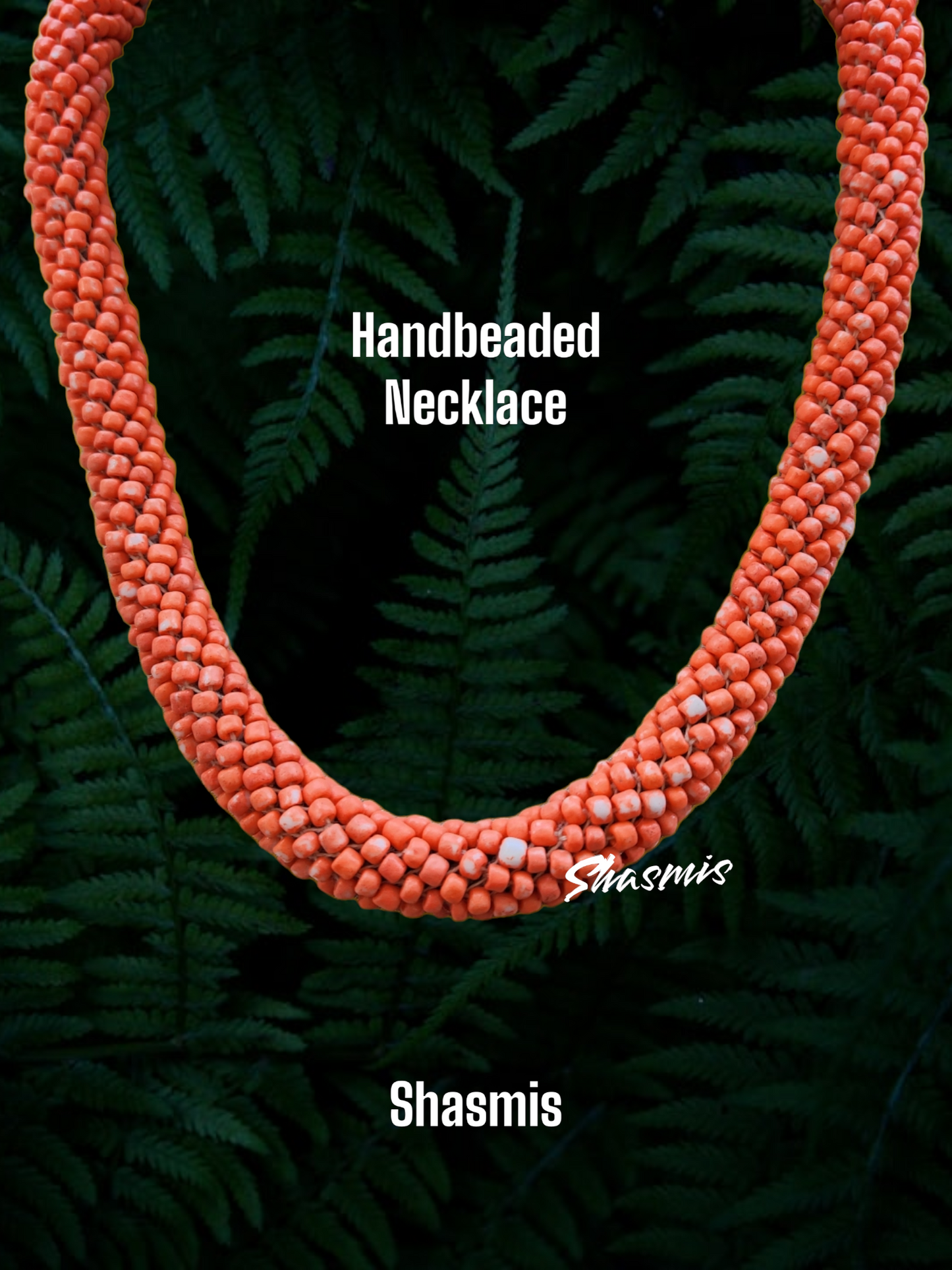 Neon Orange Color Beads Necklace