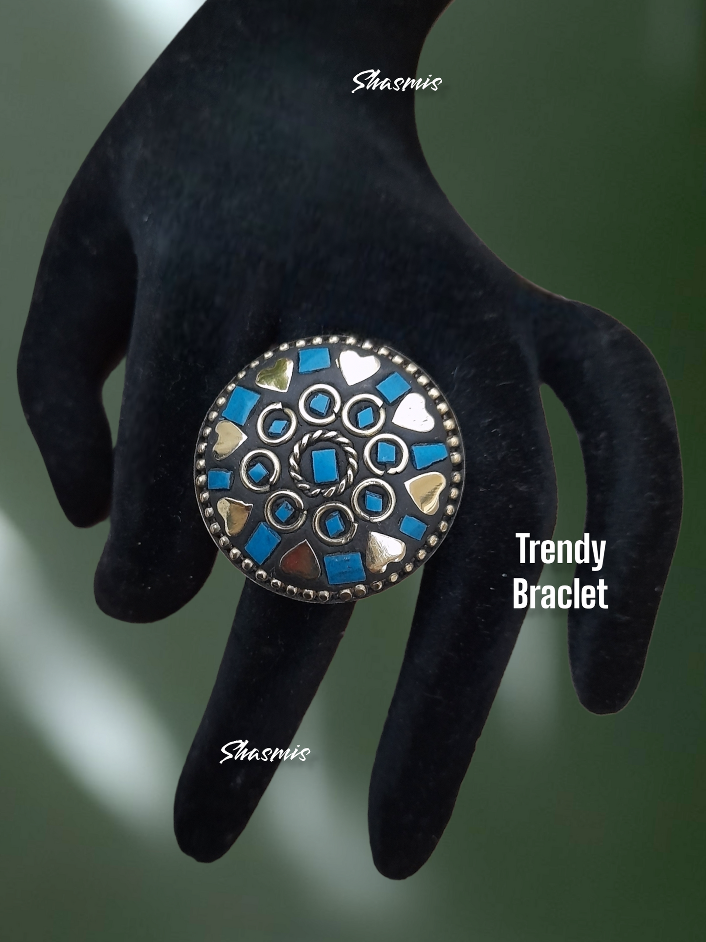 Blue Stone Gold Plated Design Ring