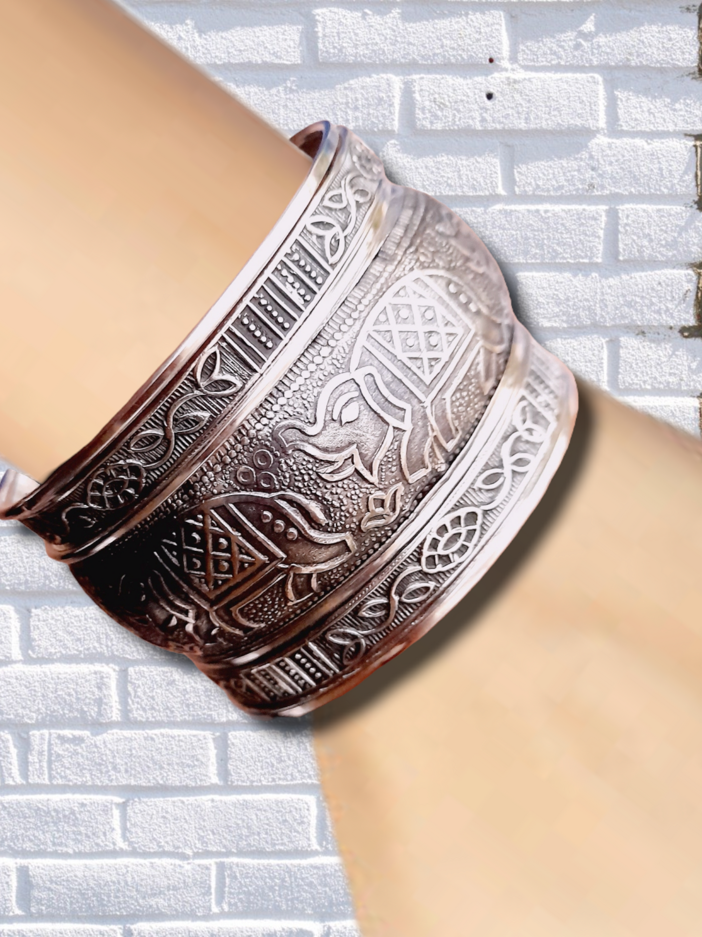 Silver Oxidised Bangle, Set Of 7