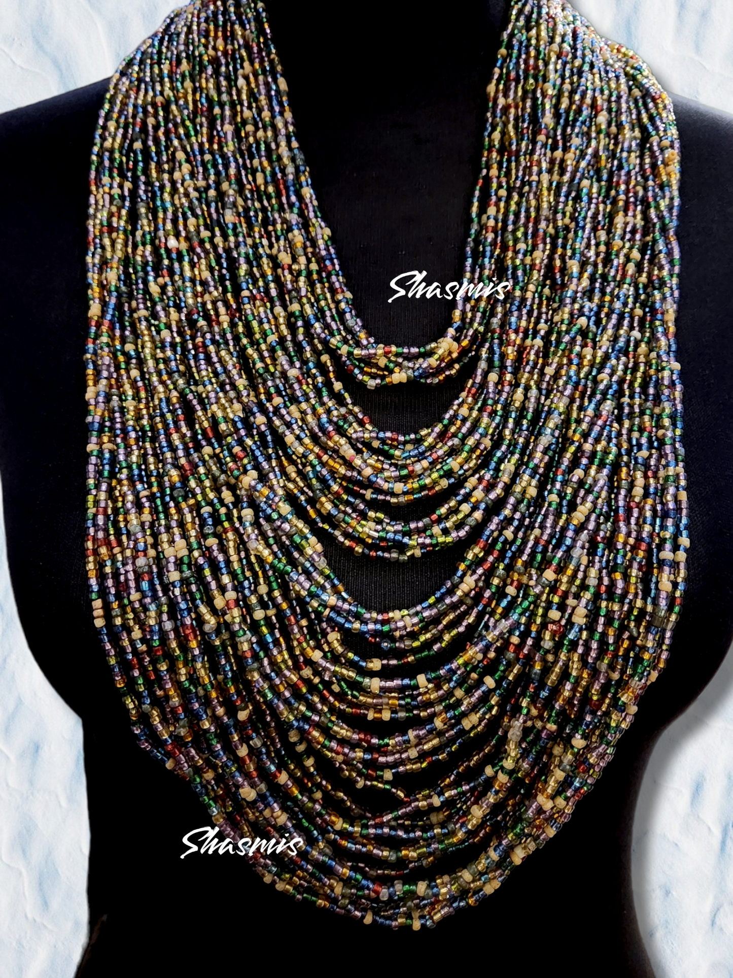 Multicolor African Long Layer Bead Chunkuy Necklace