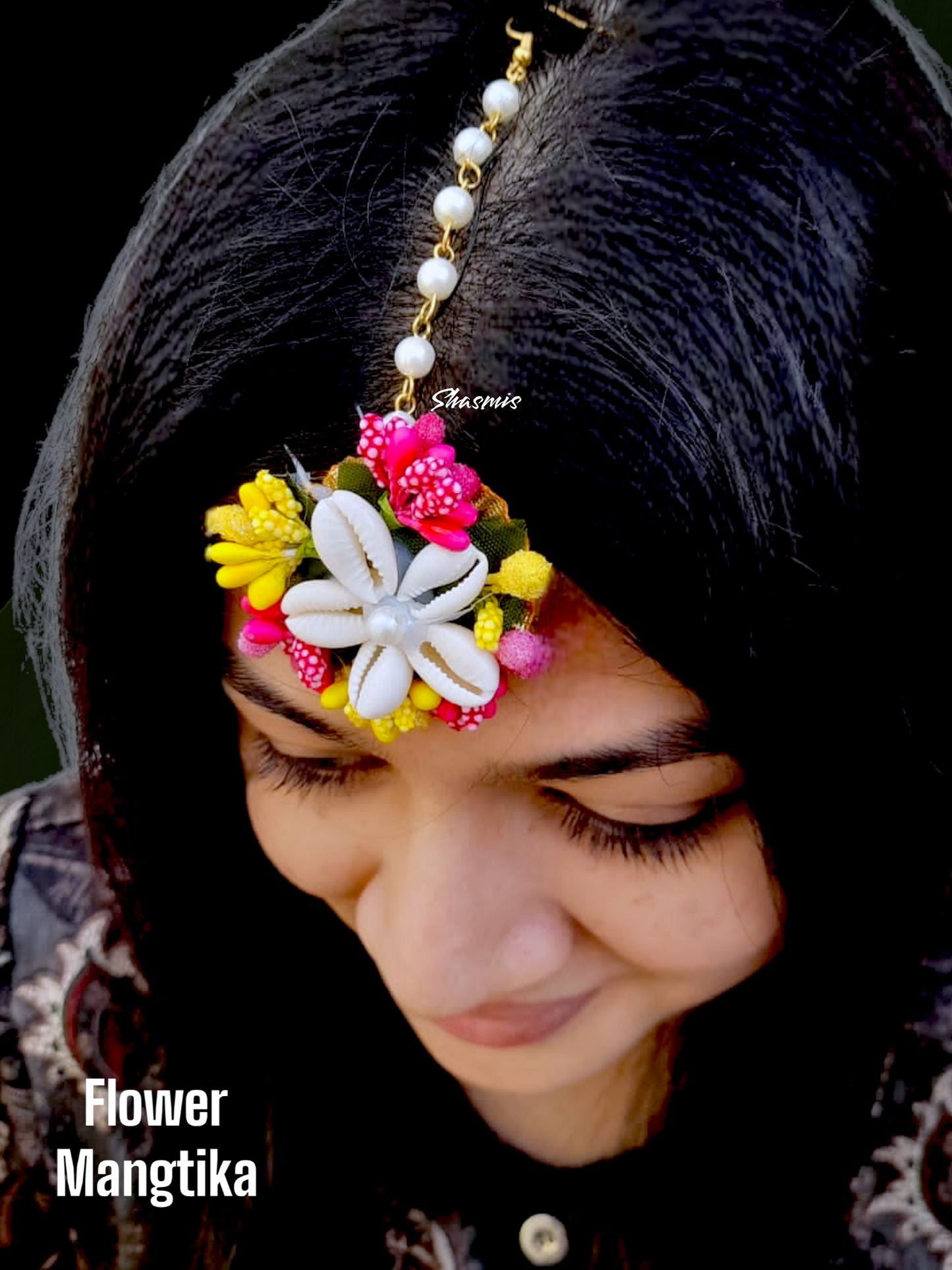 Yellow and Pink Color Sea Shell Mangtika