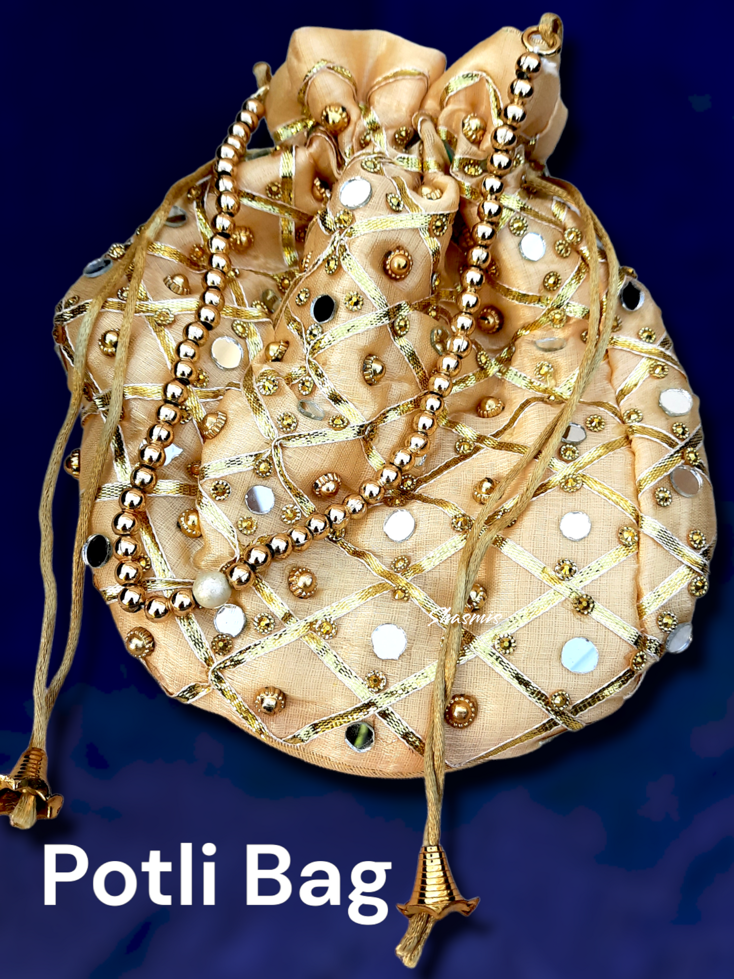 Golden Bag With Sequence Potli Bag