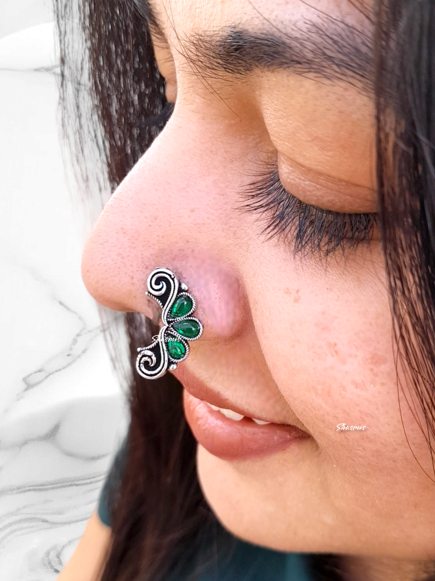Green nose pin deals