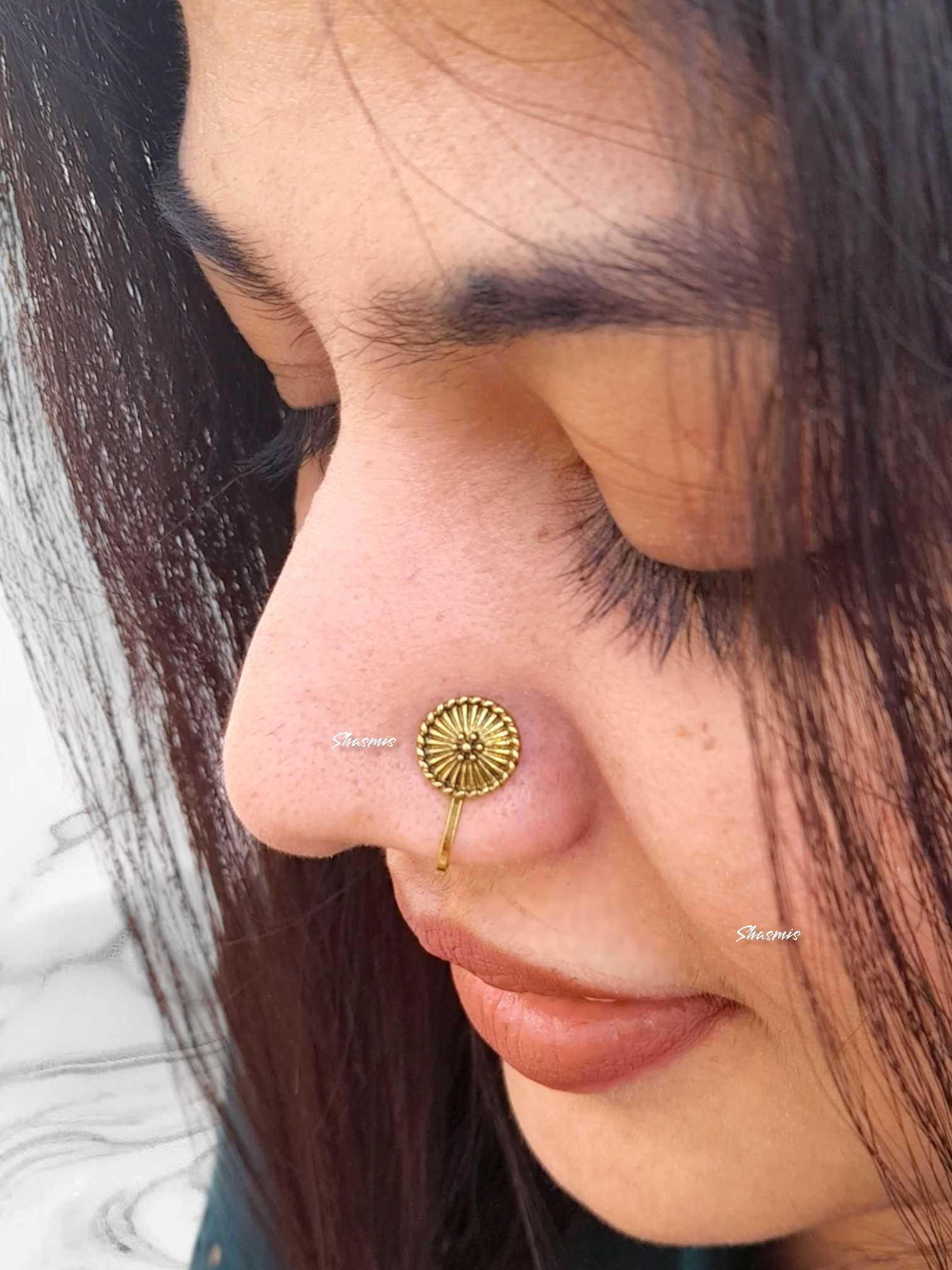 Nose round 2025 ring gold