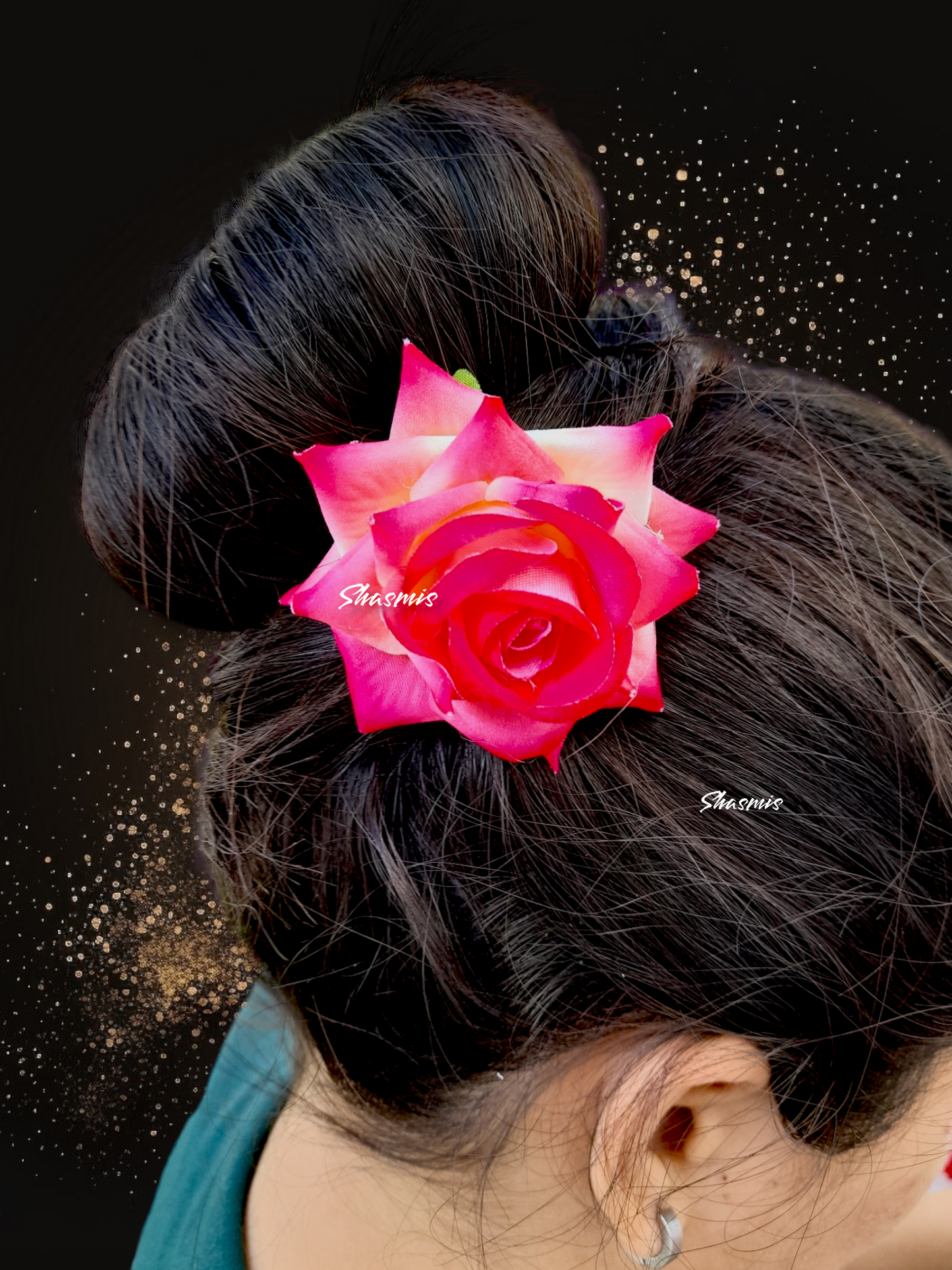 Pinkish Color Rose Flower Hair Pin