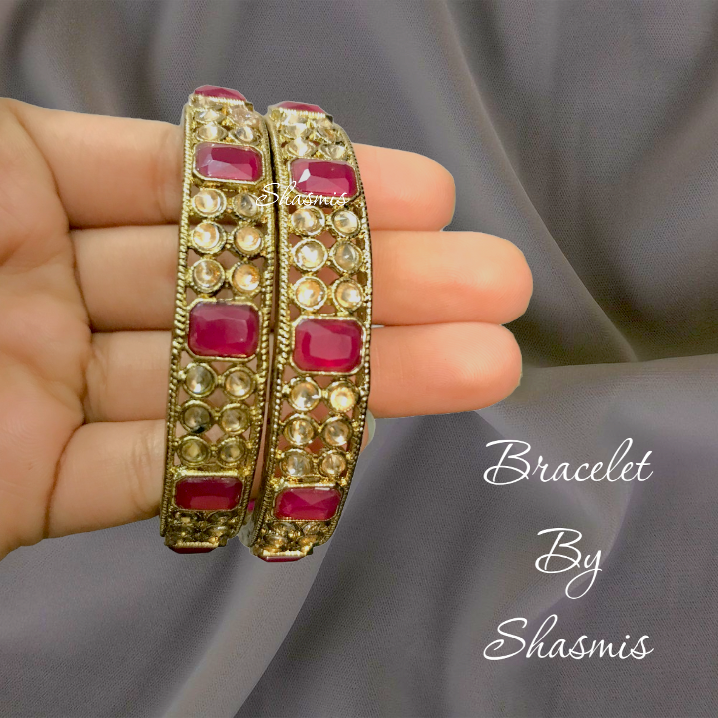 High Quality Kundan Bangles Pair
