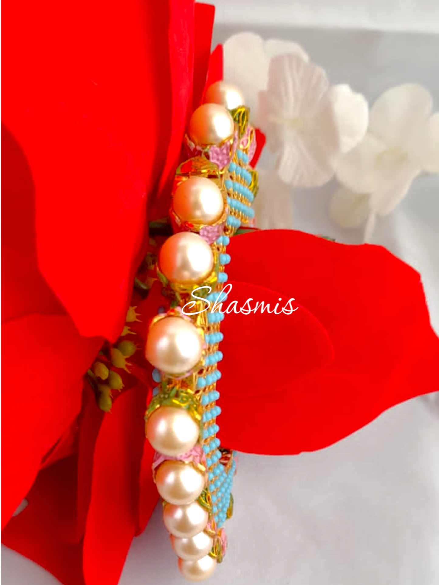 Gorgeous Pink And Green Kundan Bangles, Pair