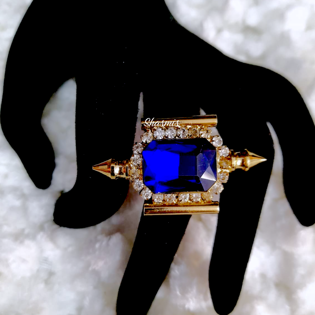 Blue Diamond Gold Plated Ring