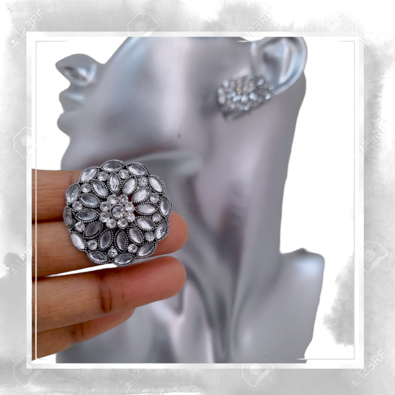 White Diamond Studs Earrings