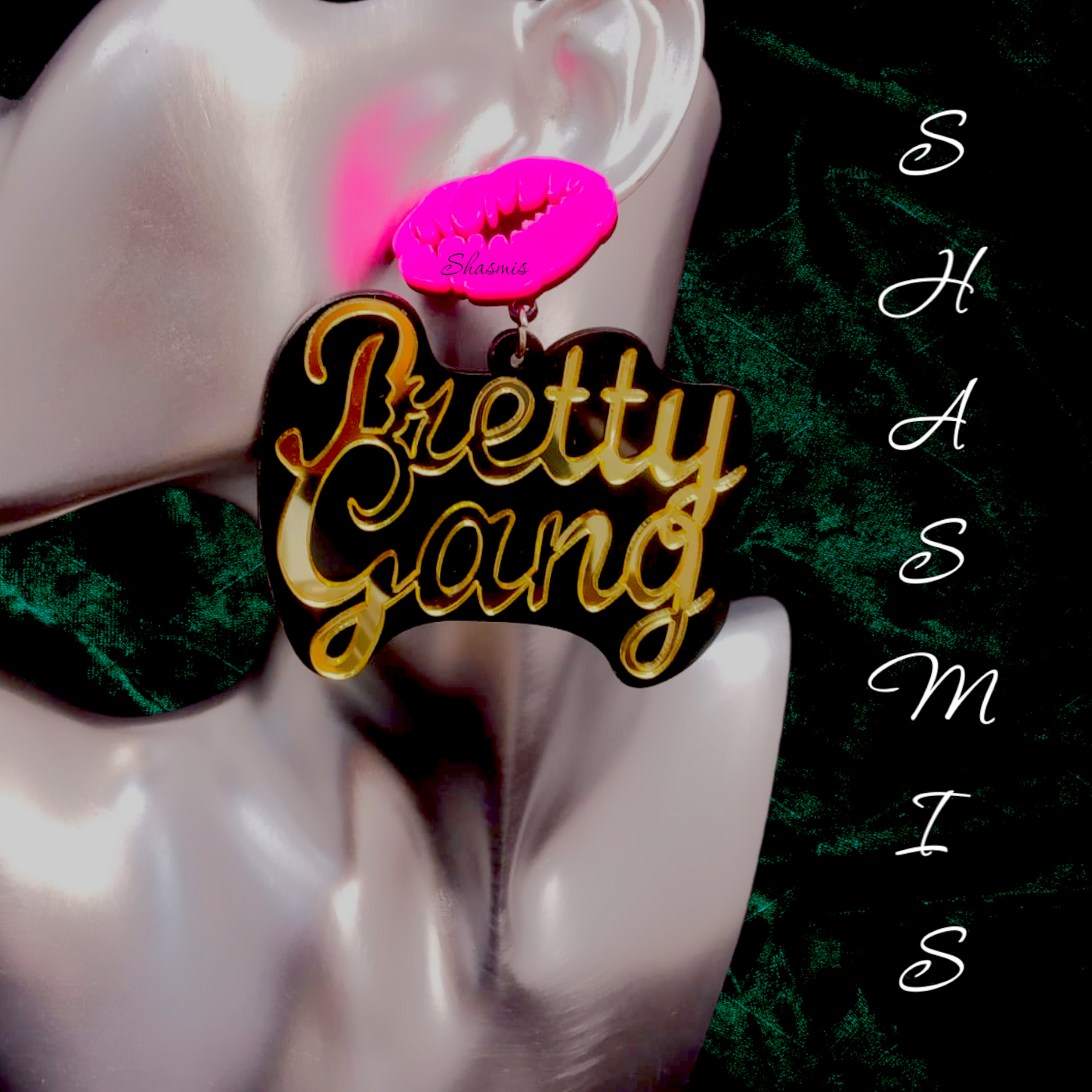 Pretty Gang With Pink Lips Earrings