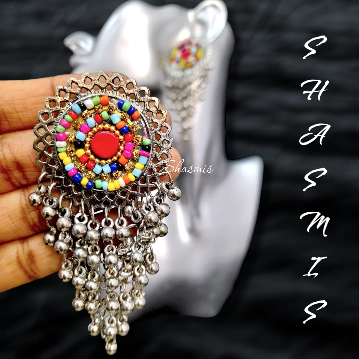 Multi Color Ghungroo Drop Earrings