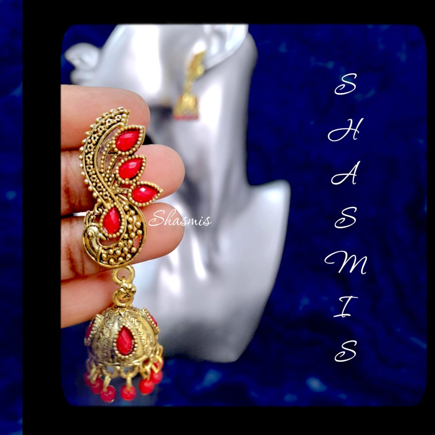 Light Weighted Peacock Jhumka Earrings