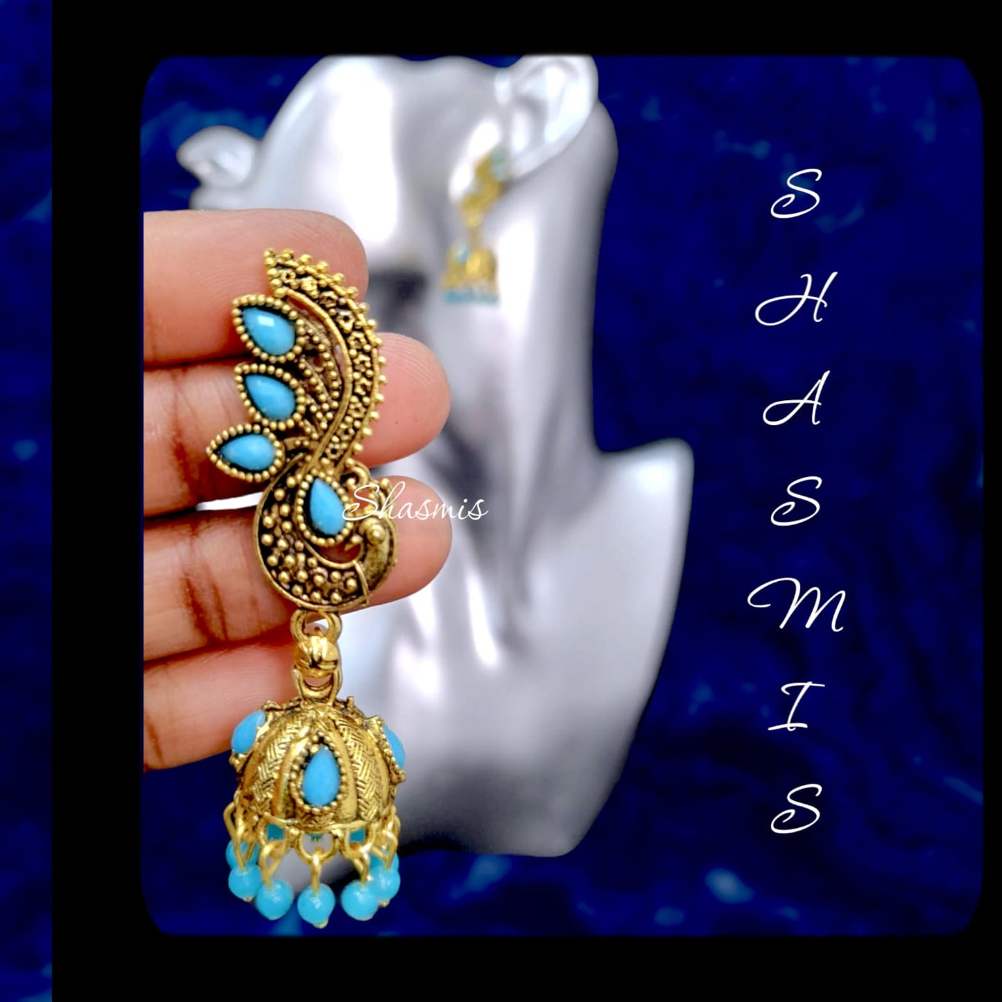 Light Weighted Peacock Jhumka Earrings