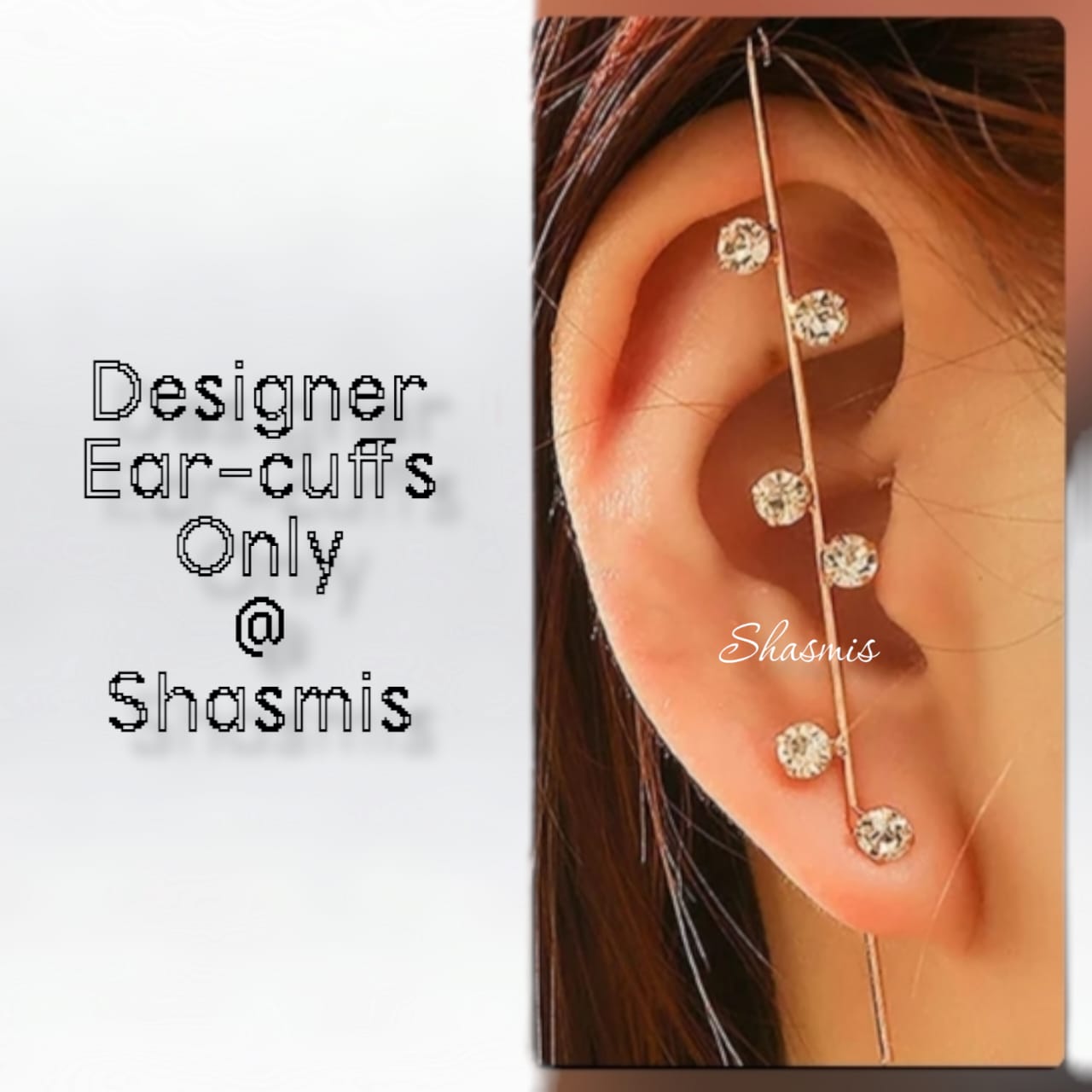 Rhinestone Ear Cuff, For Both Ears