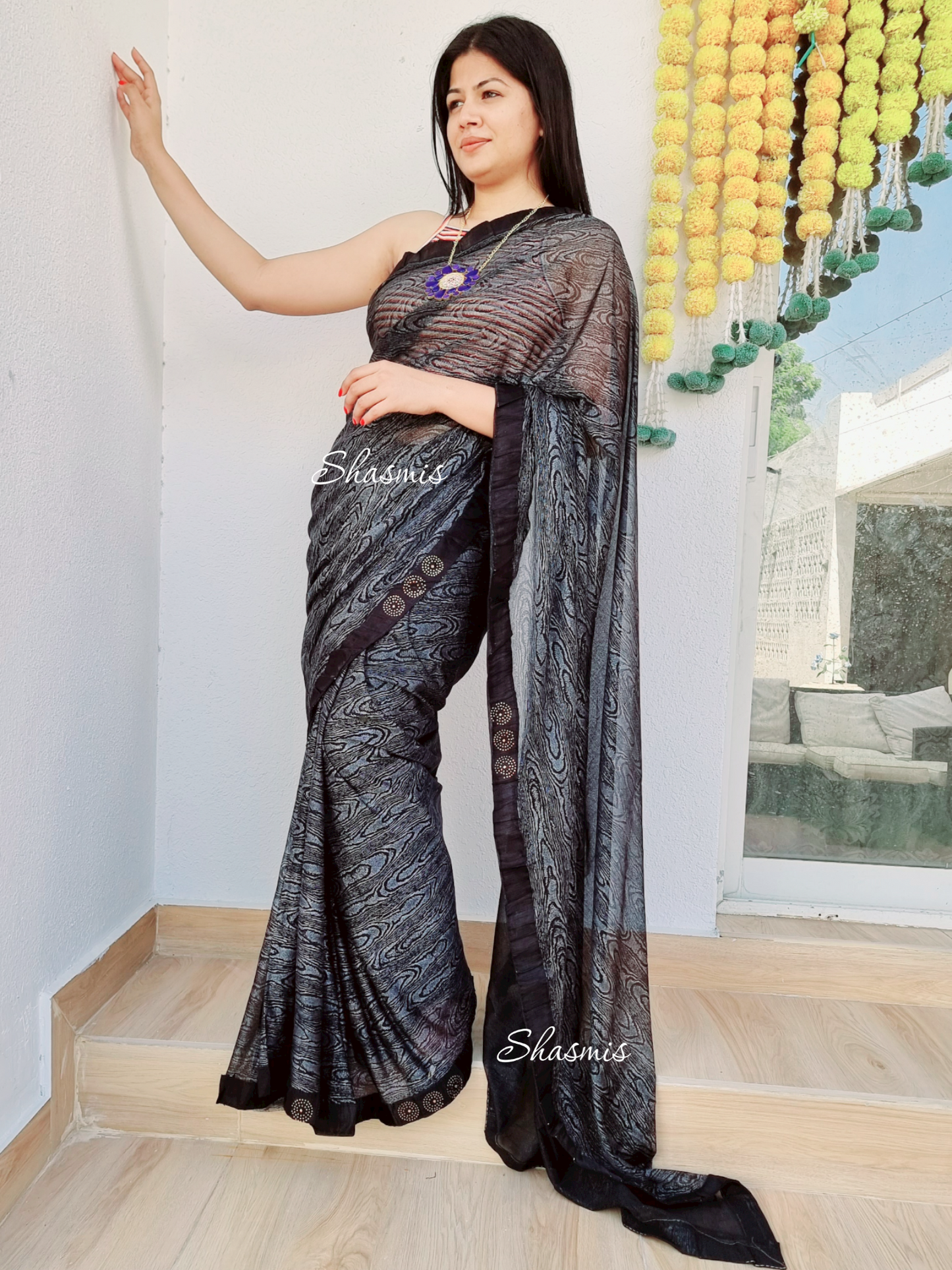 Fancy Lycra Blend Saree With Lace on Border