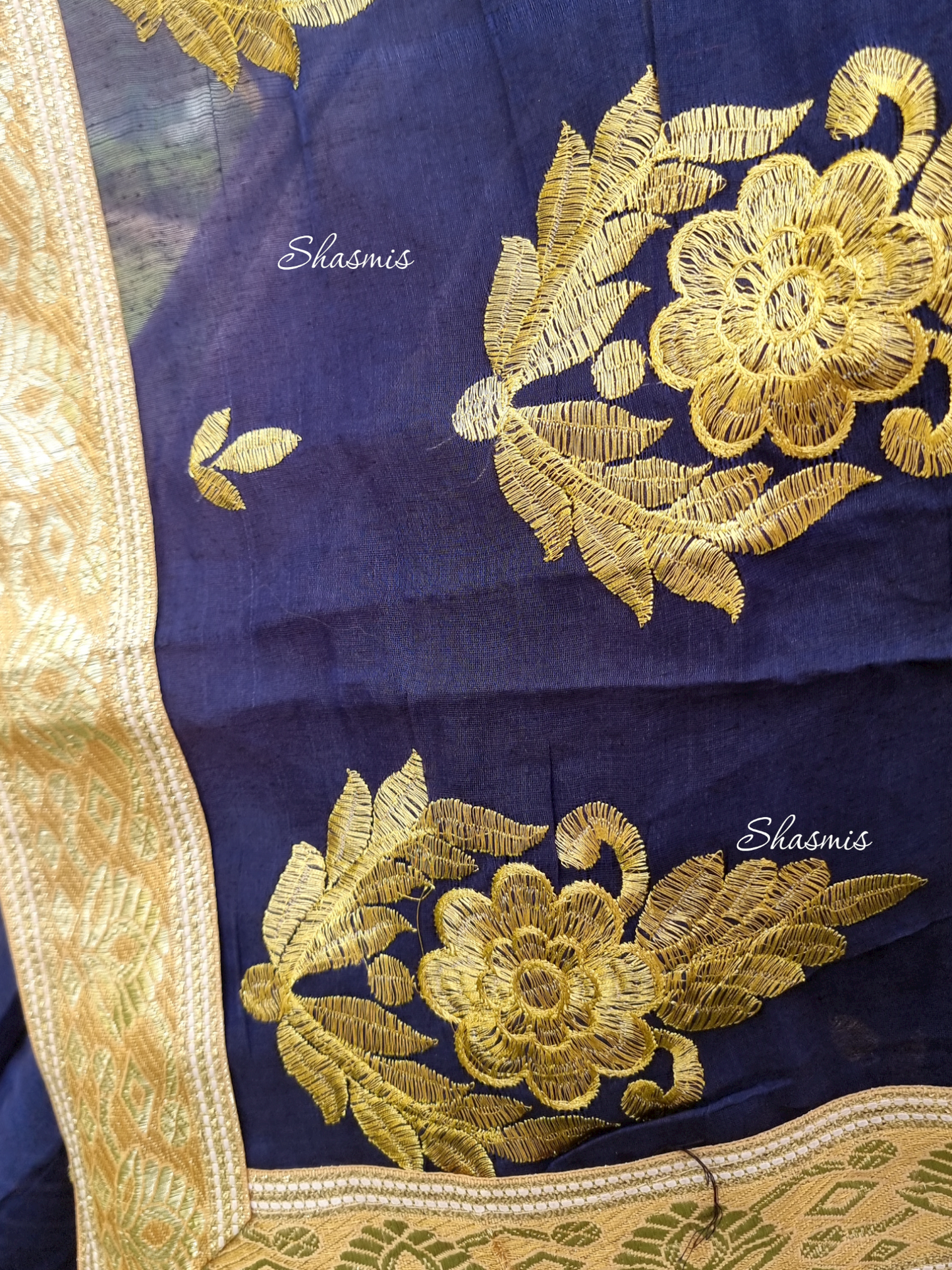 Blue Color Cotton Weaving Saree