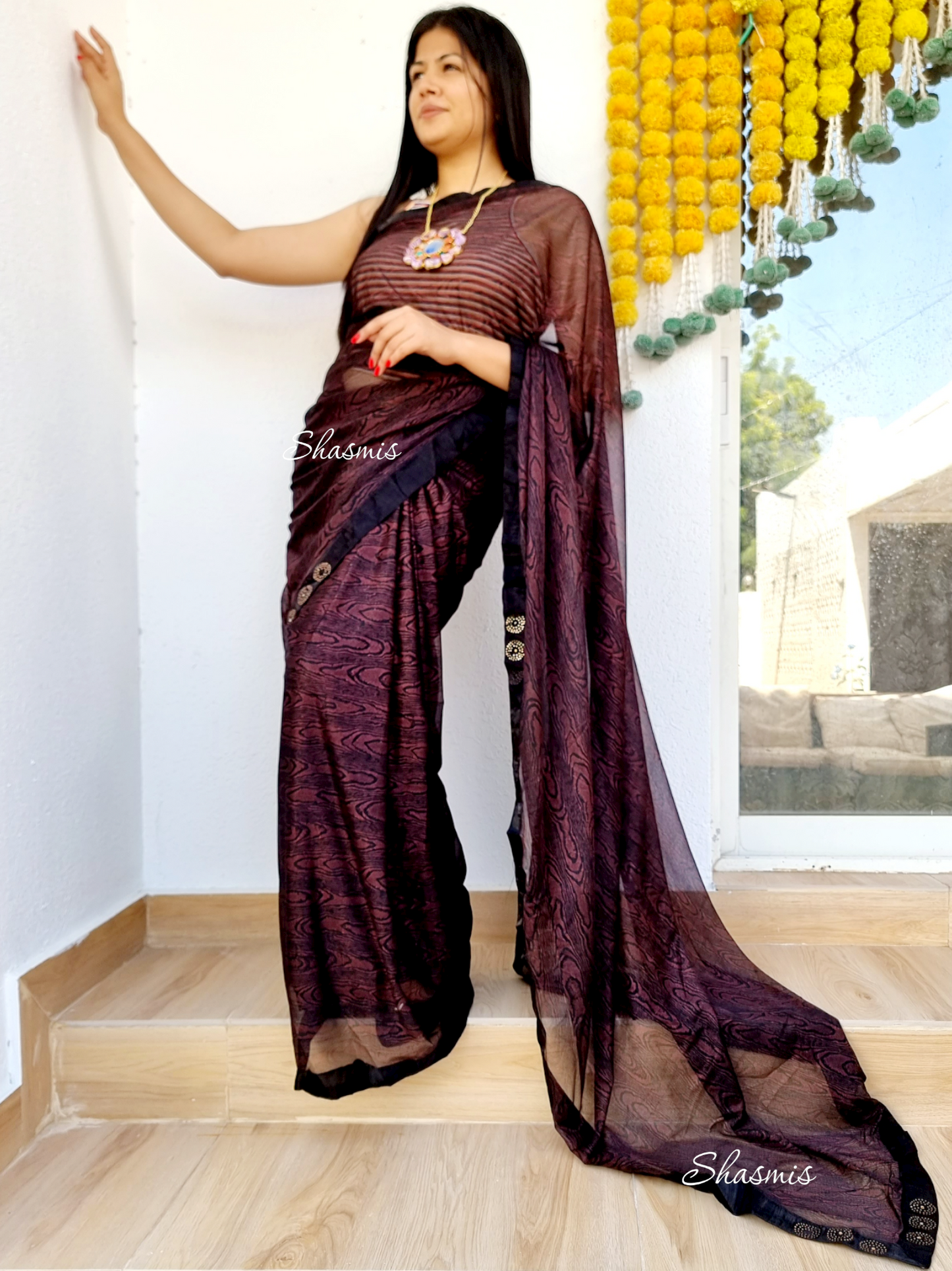 Fancy Lycra Blend Saree With Lace on Border