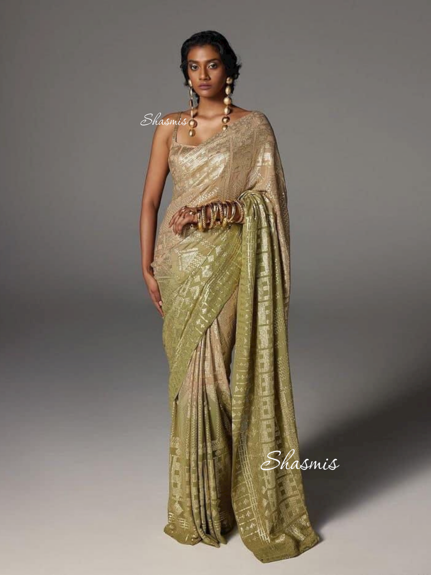 Heena Color Georgette Sequence Saree