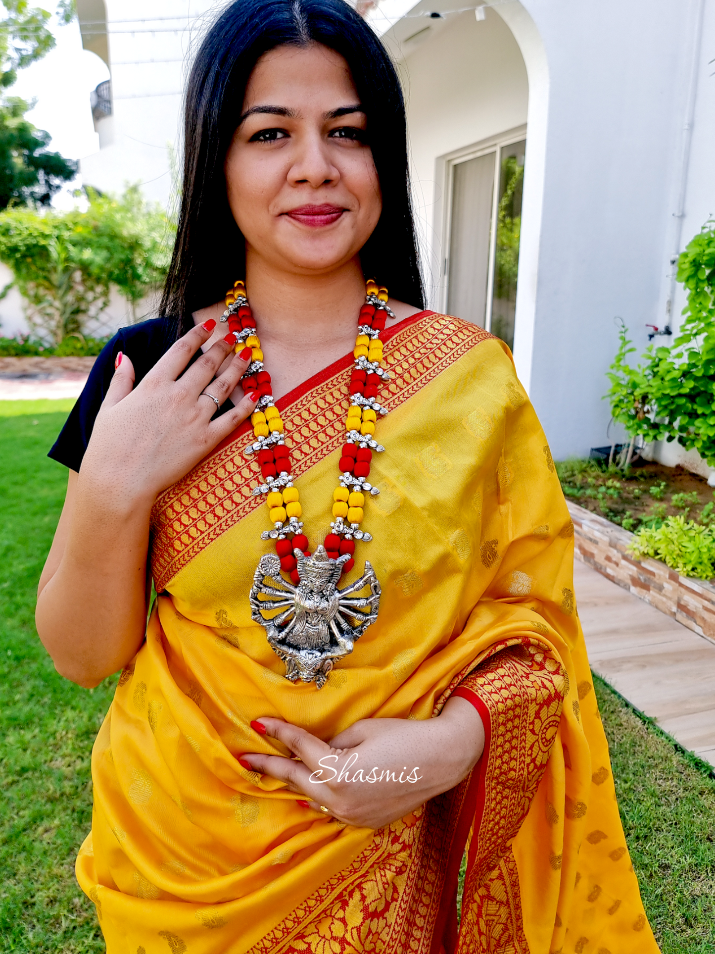 Yellow And Red Color Kanjeevaram Silk Saree