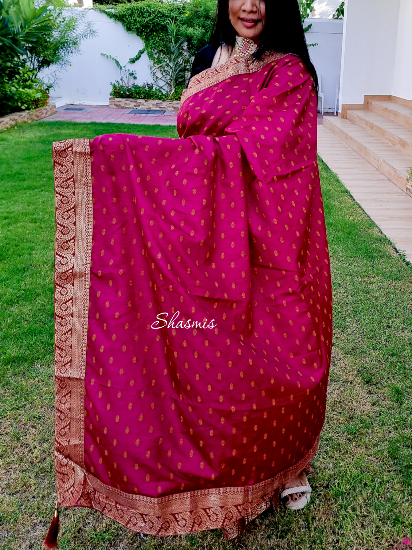 Dark Pink Soft Mysore Silk Saree