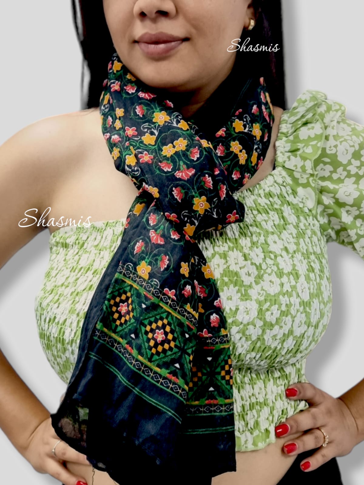 Black Color Silk Neck Scarf