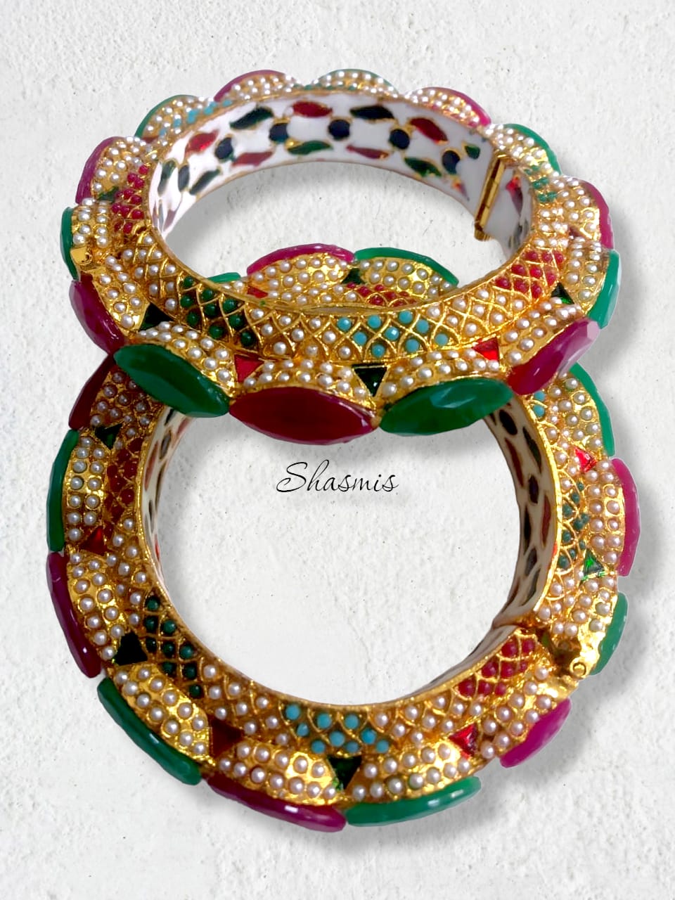 Openable Kundan Bangle, Pair