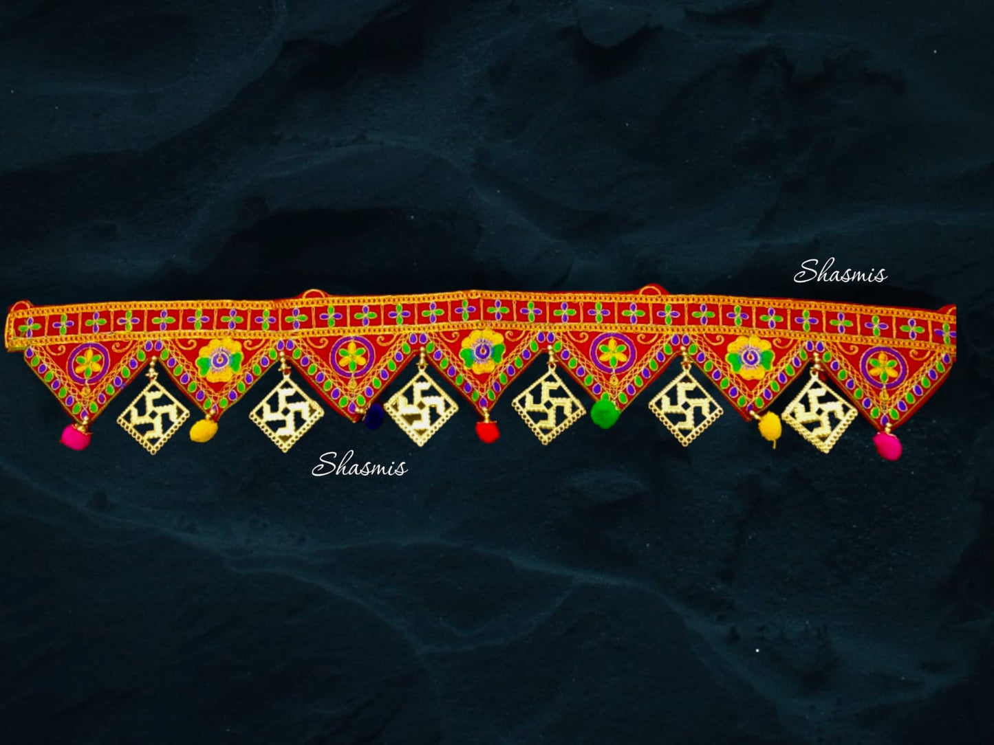 Swastik Toran With Embroidery and Multicolor Design