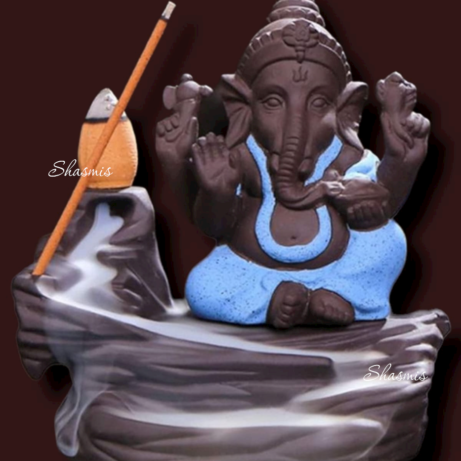 Bal Ganesha Idol Smoke Fountain, Includes 10 backflow incense