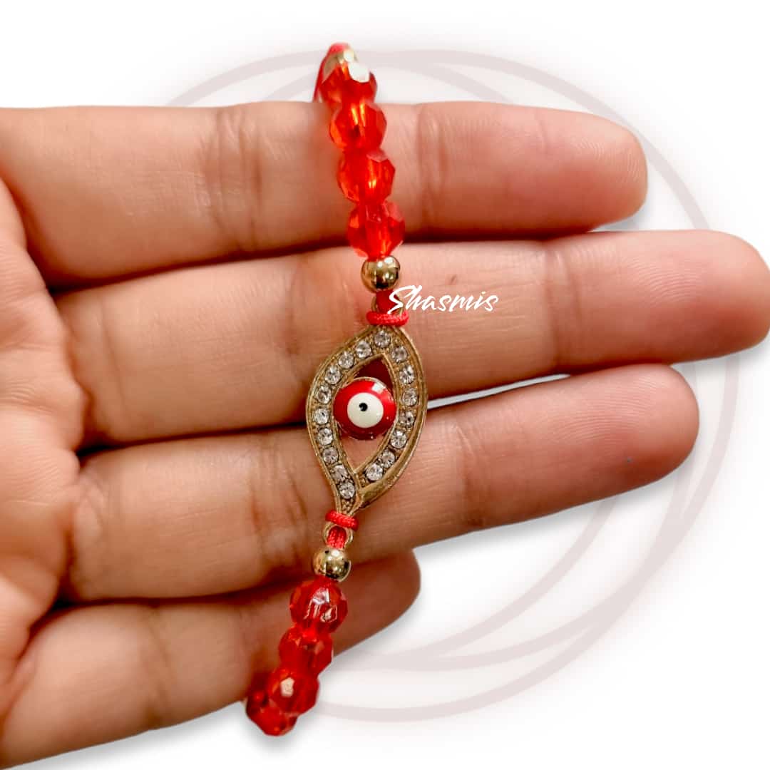 Red Beads Evil Eye Bracelet