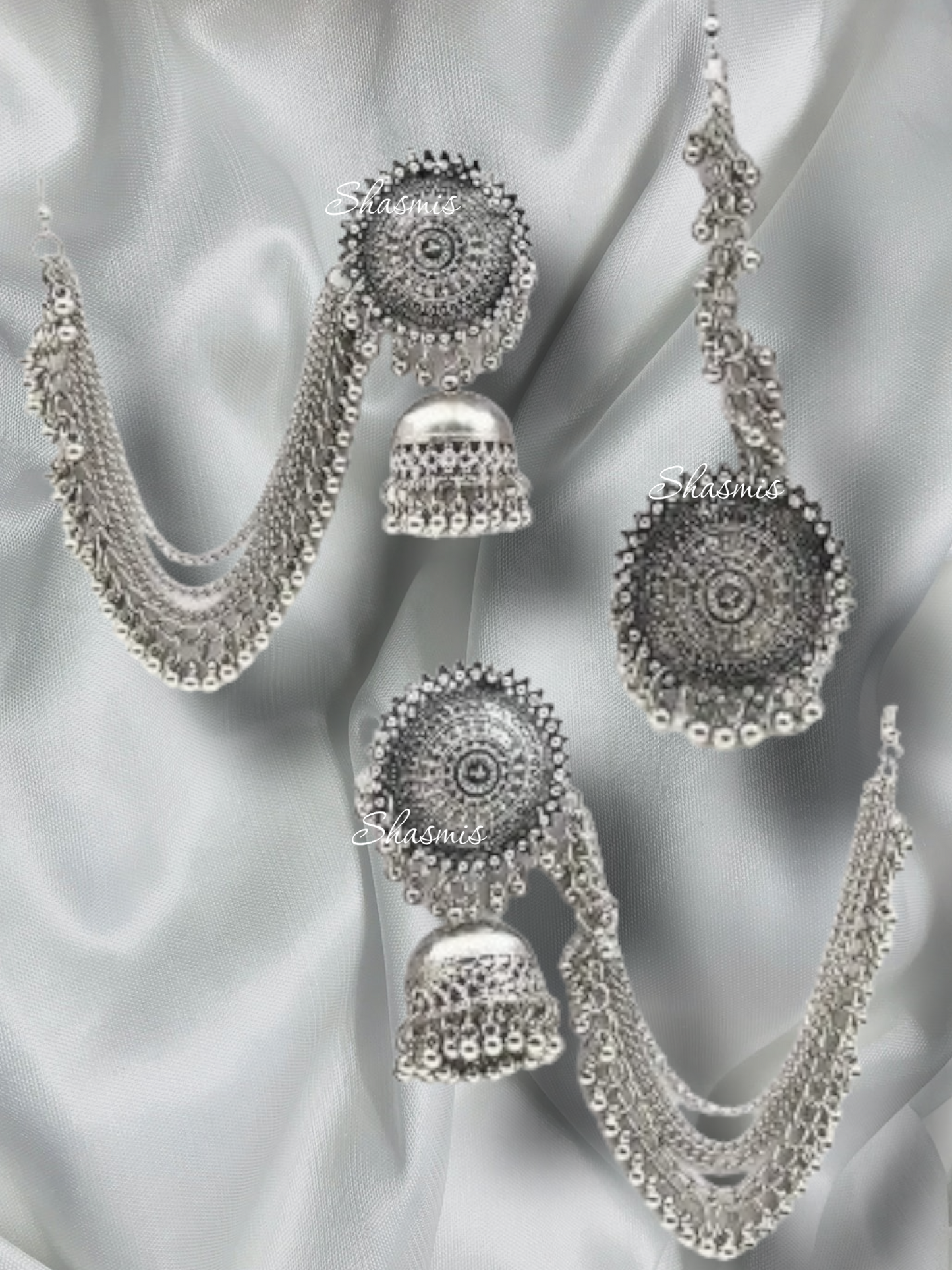 Long Chain Earrings and Mangtika Combo