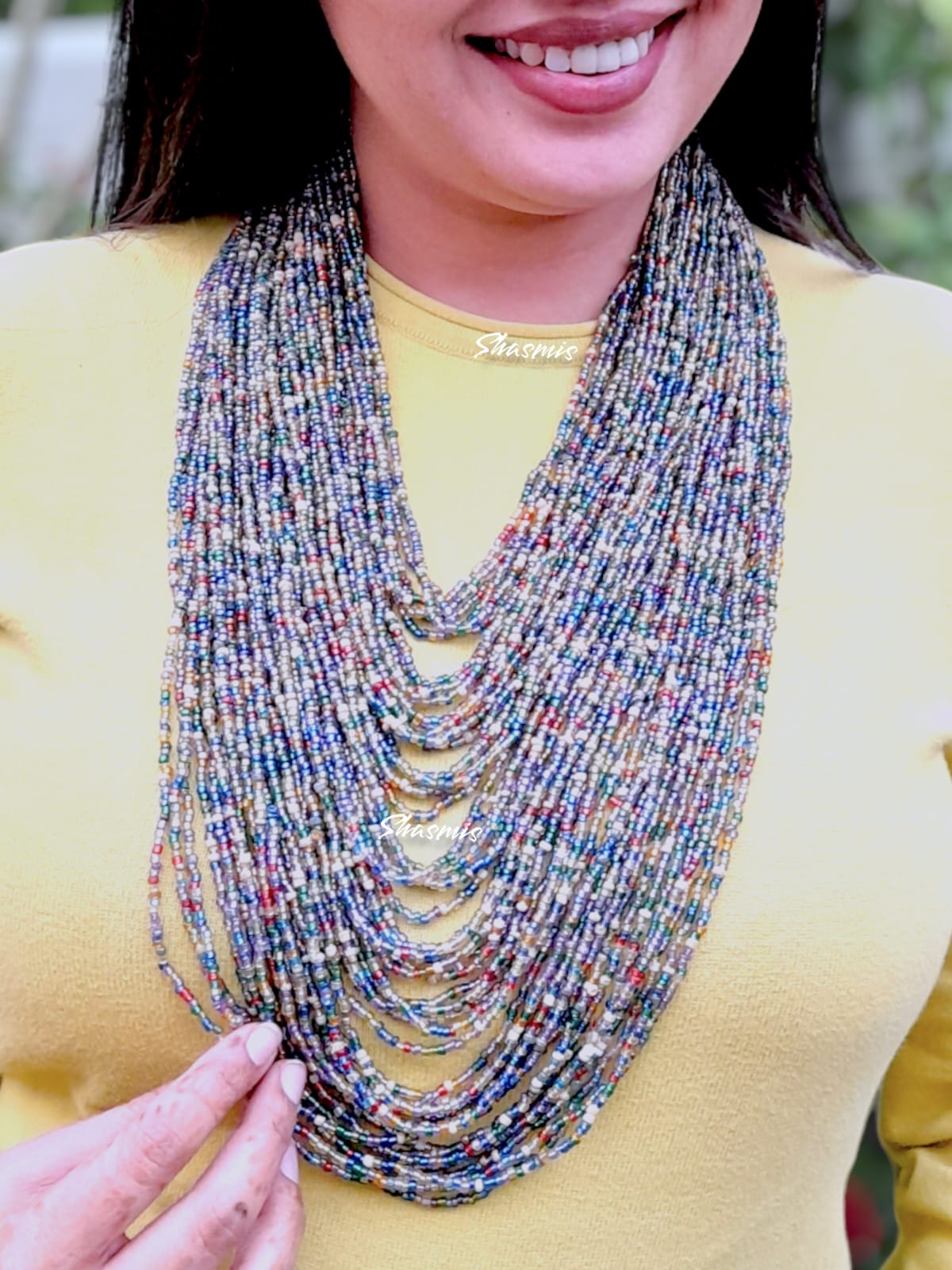 Multicolour African Long Layer Bead Chunky Necklace