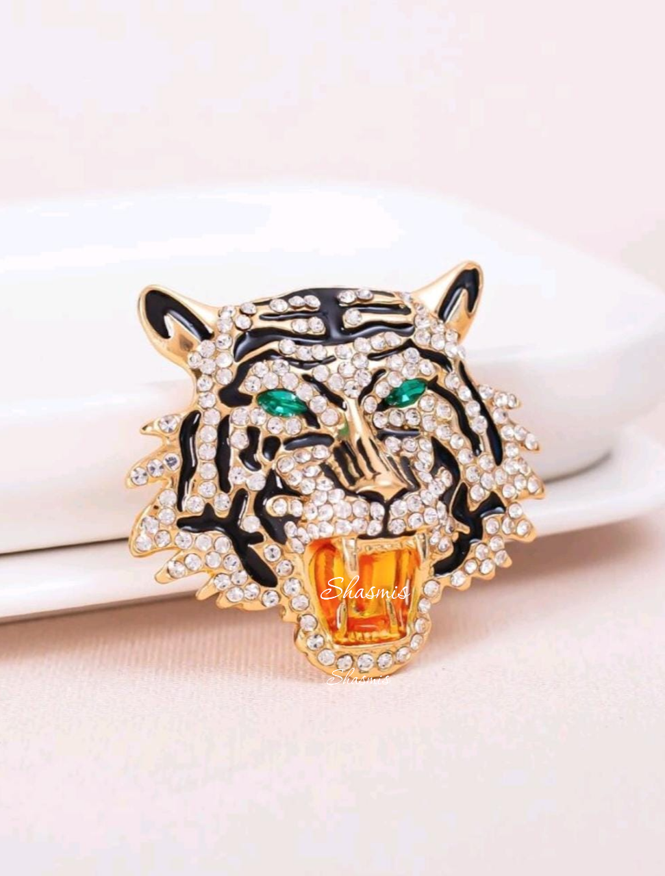 Tiger Face Brooch