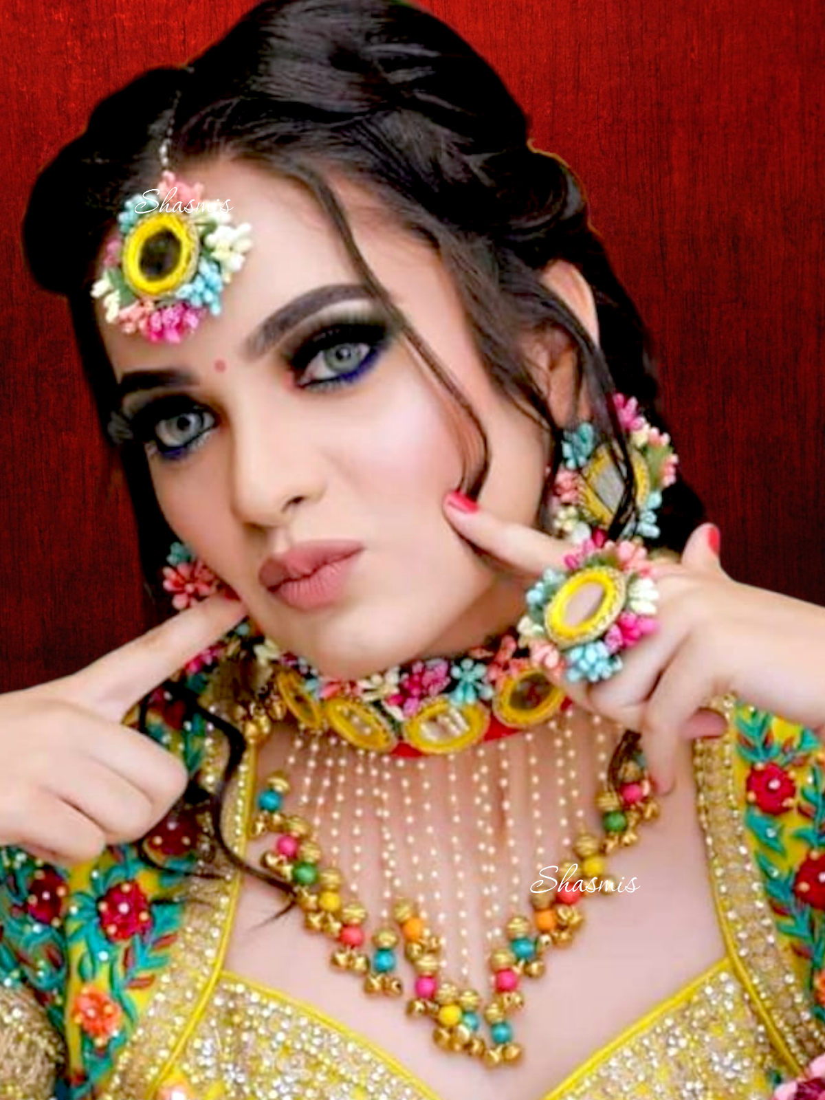 Mirror Flower Haldi Set