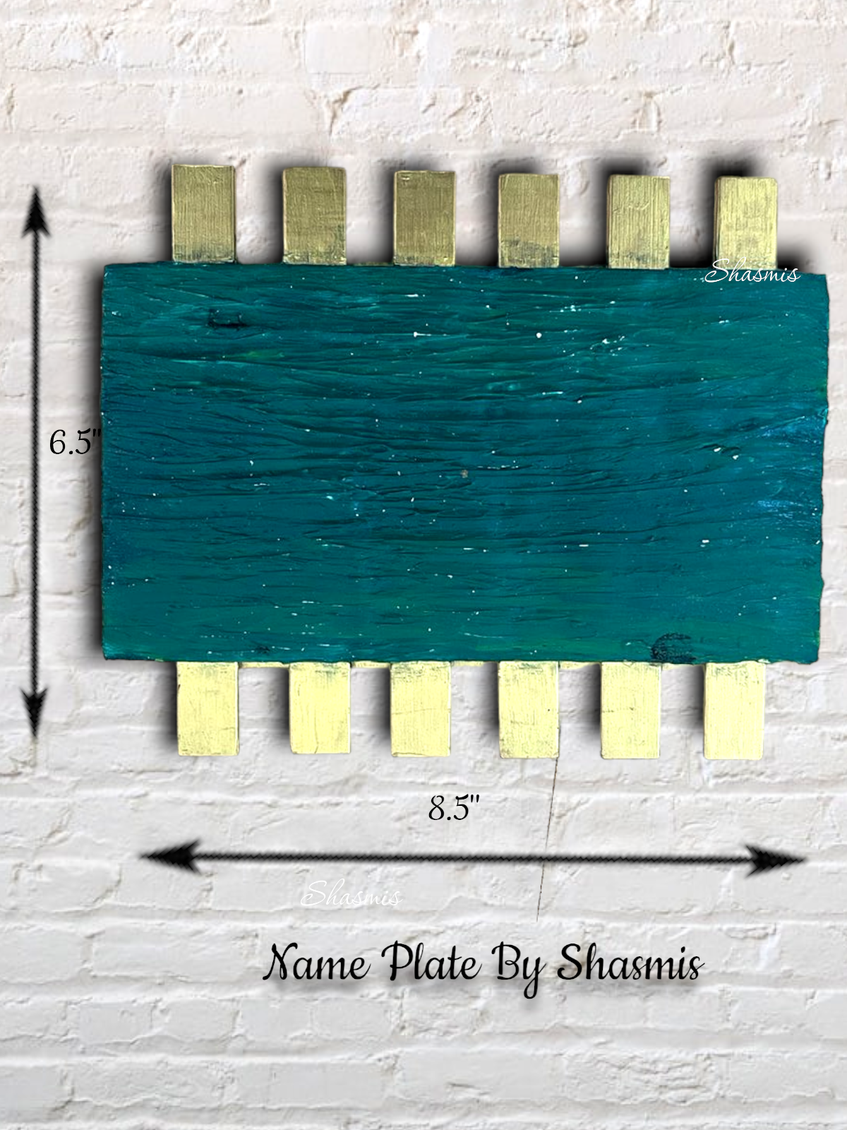 Green Color Wooden Nameplate