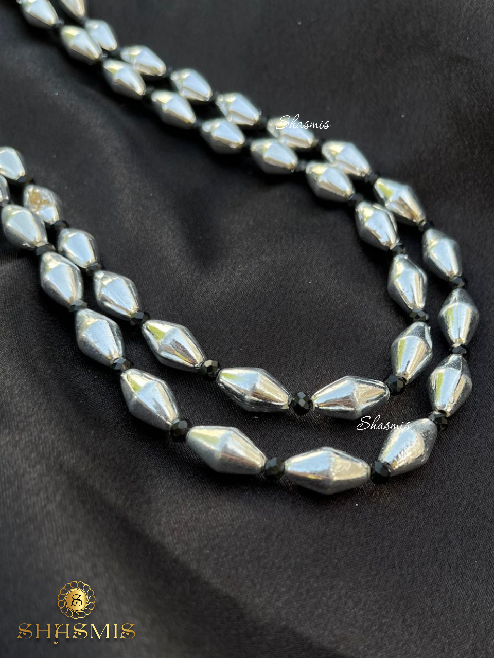 Silver Beads Long Double Trendy Necklace
