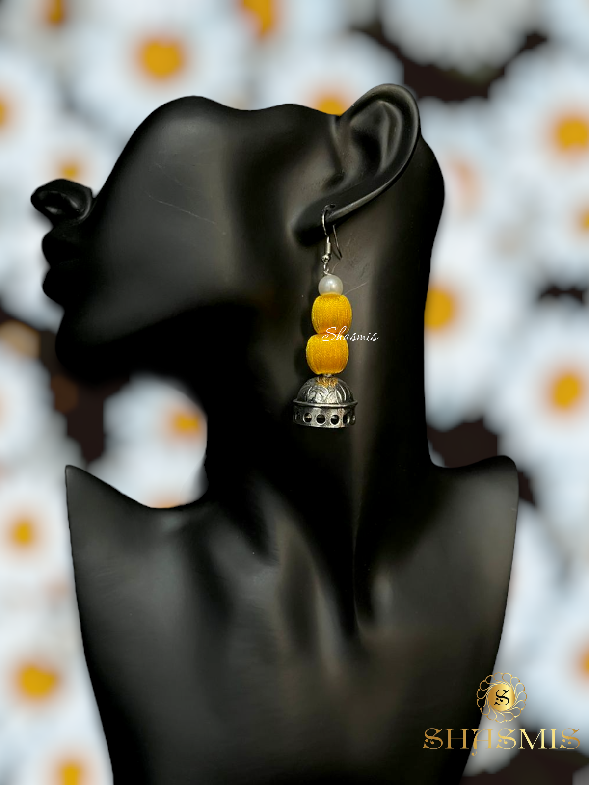 Yellow Color Beads Long Layer Pearl Necklace With Earrings