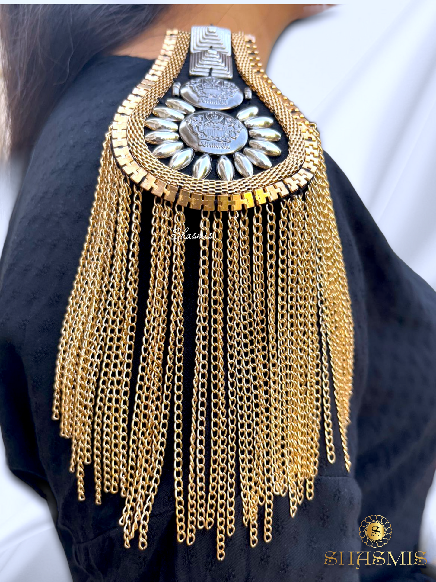 Fashion Shoulder Brooch With Tassel, Pair