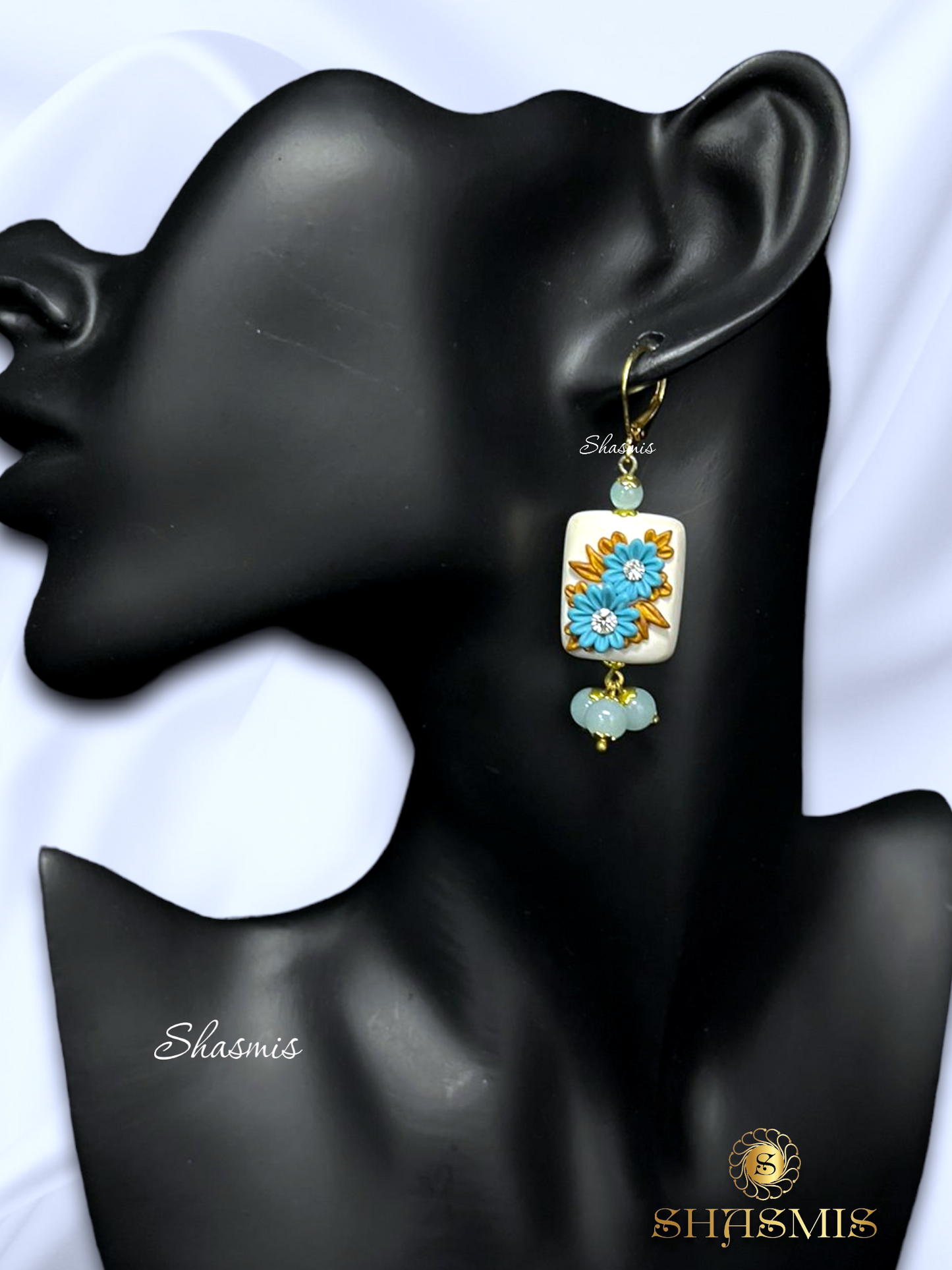 Flower Design Polymer Clay Earrings