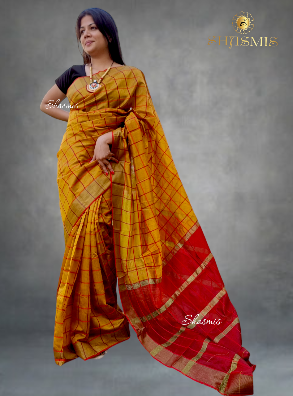 Checks/Ghadchola Soft Silk Saree