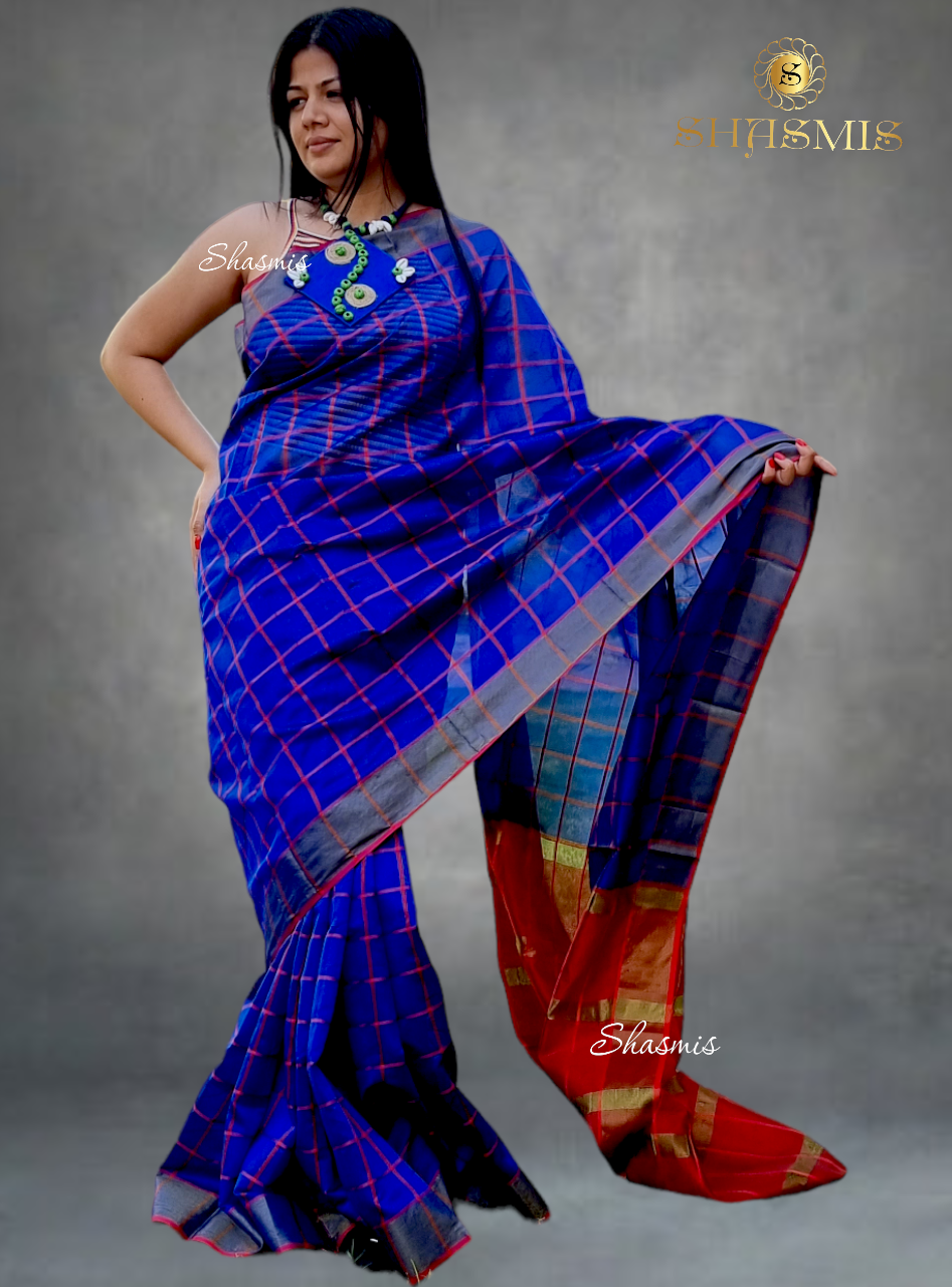 Checks/Ghadchola Soft Silk Saree