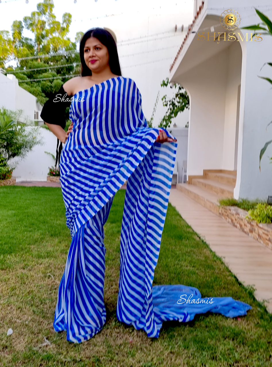 Green Lining Georgette Saree