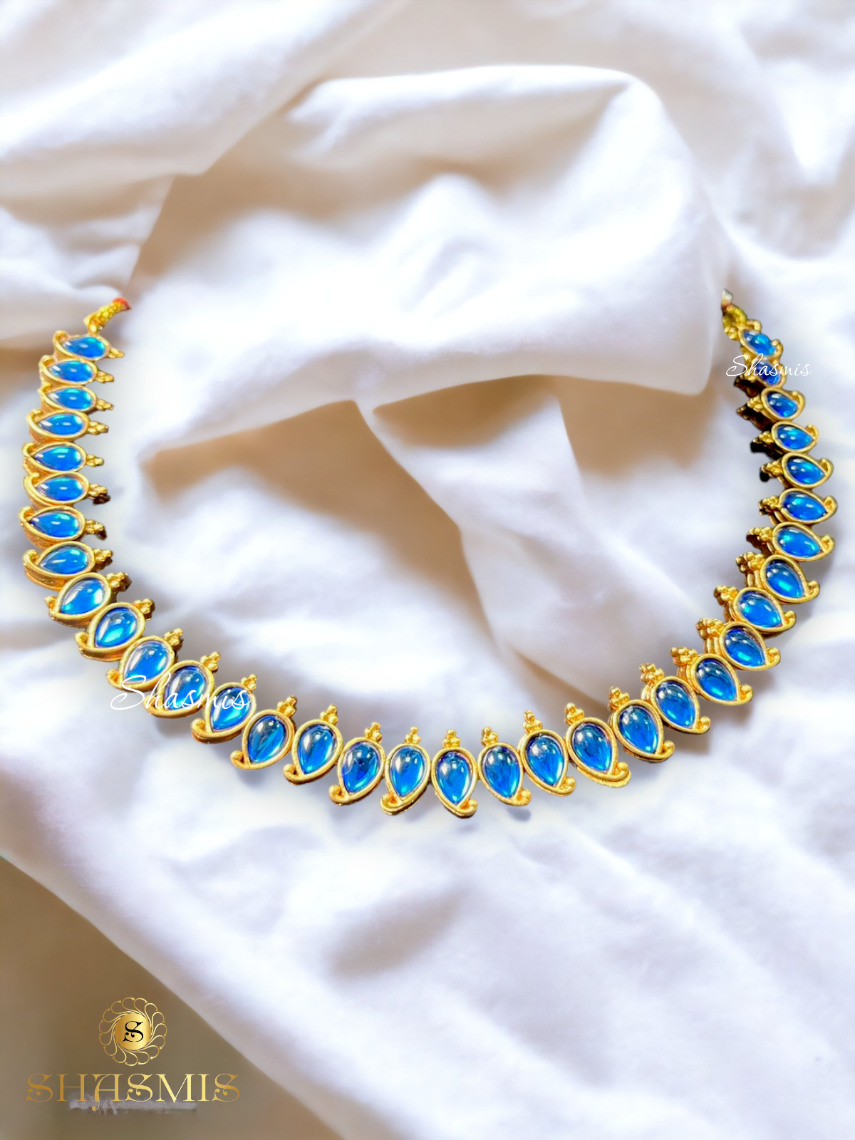 Double Side Necklace With Two Color Earrings