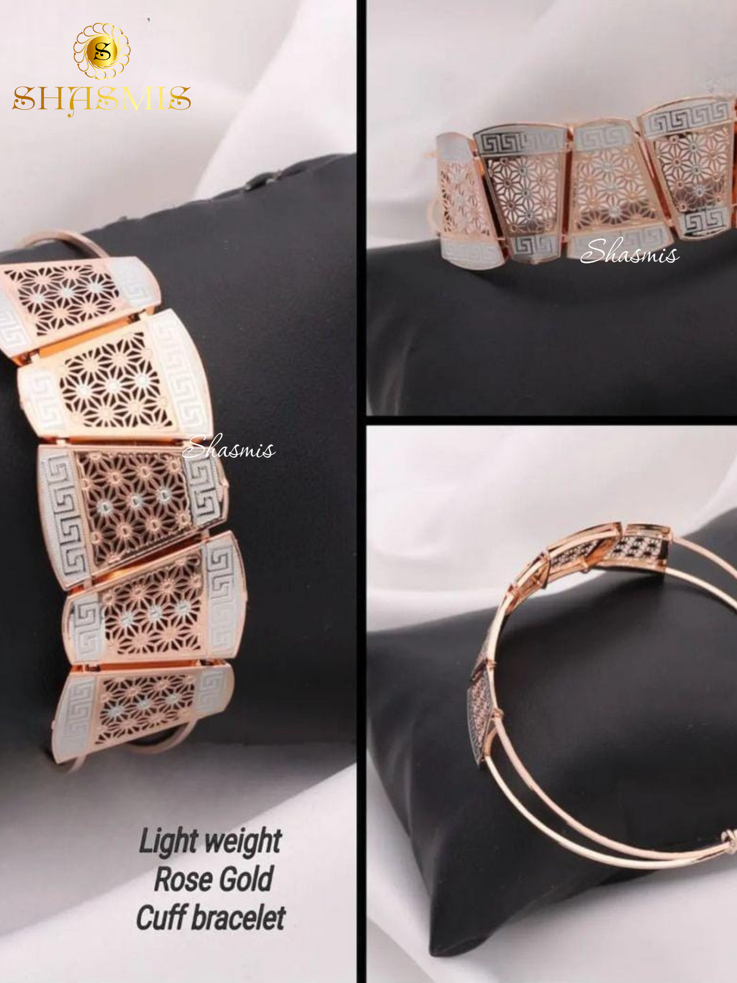 Rose Gold And Silver Design Bracelet, Single