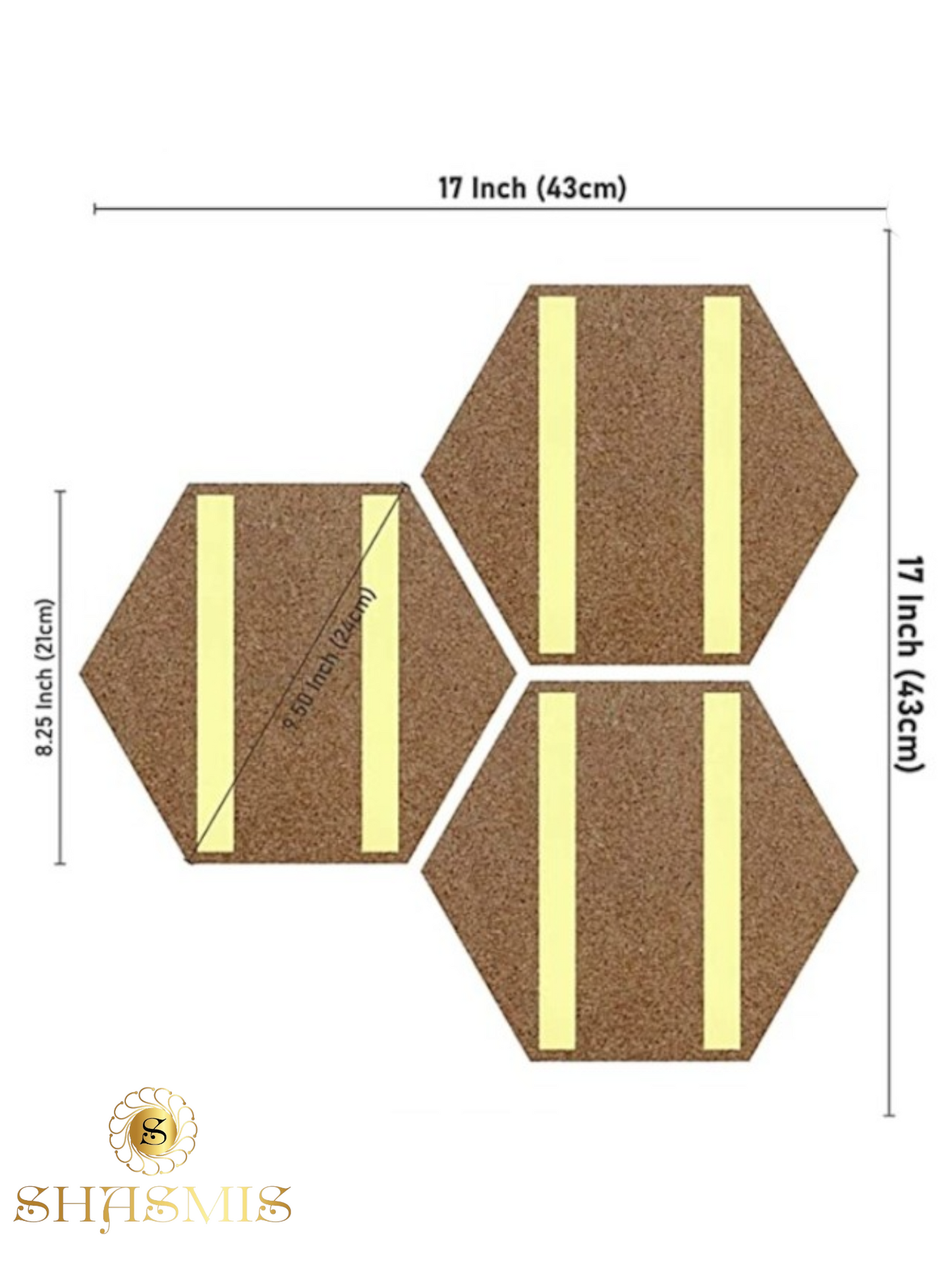 Peacock Design Ganesha Wall Painting Hexagon Set Of 3