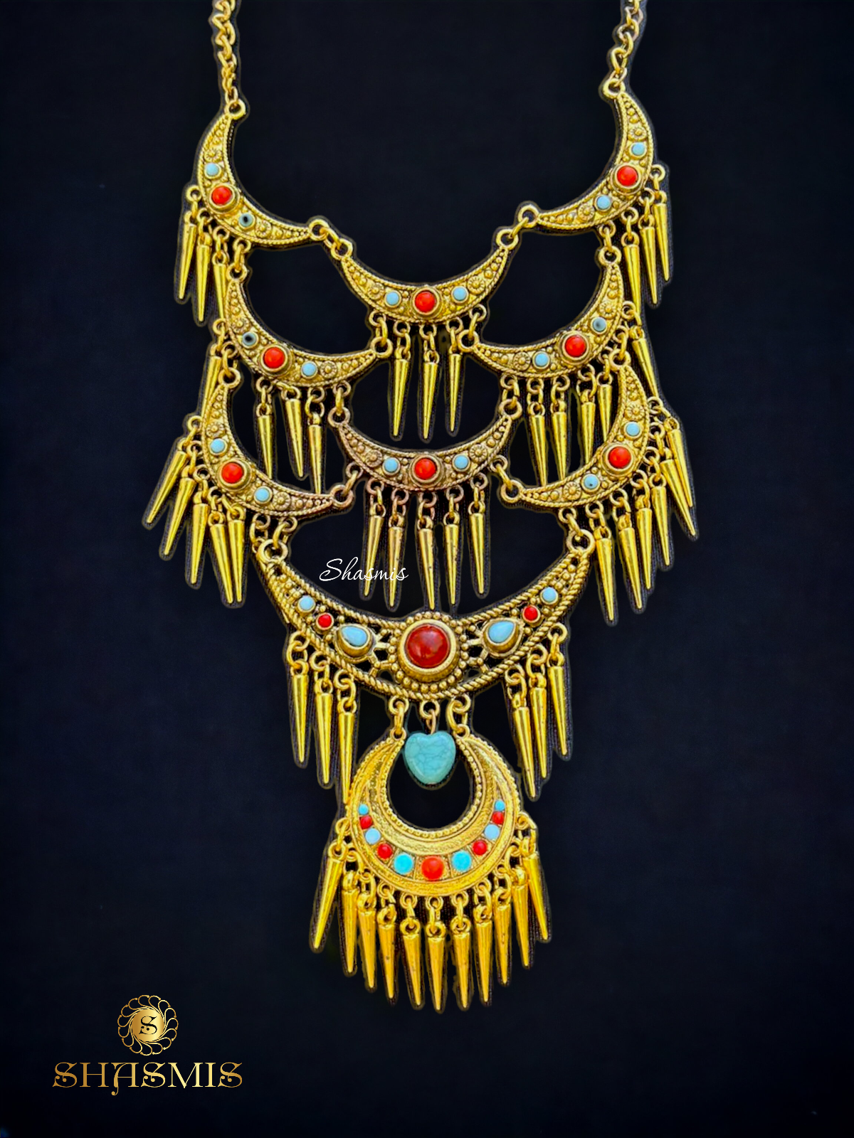 Long Tassel Design Golden Trendy Necklace