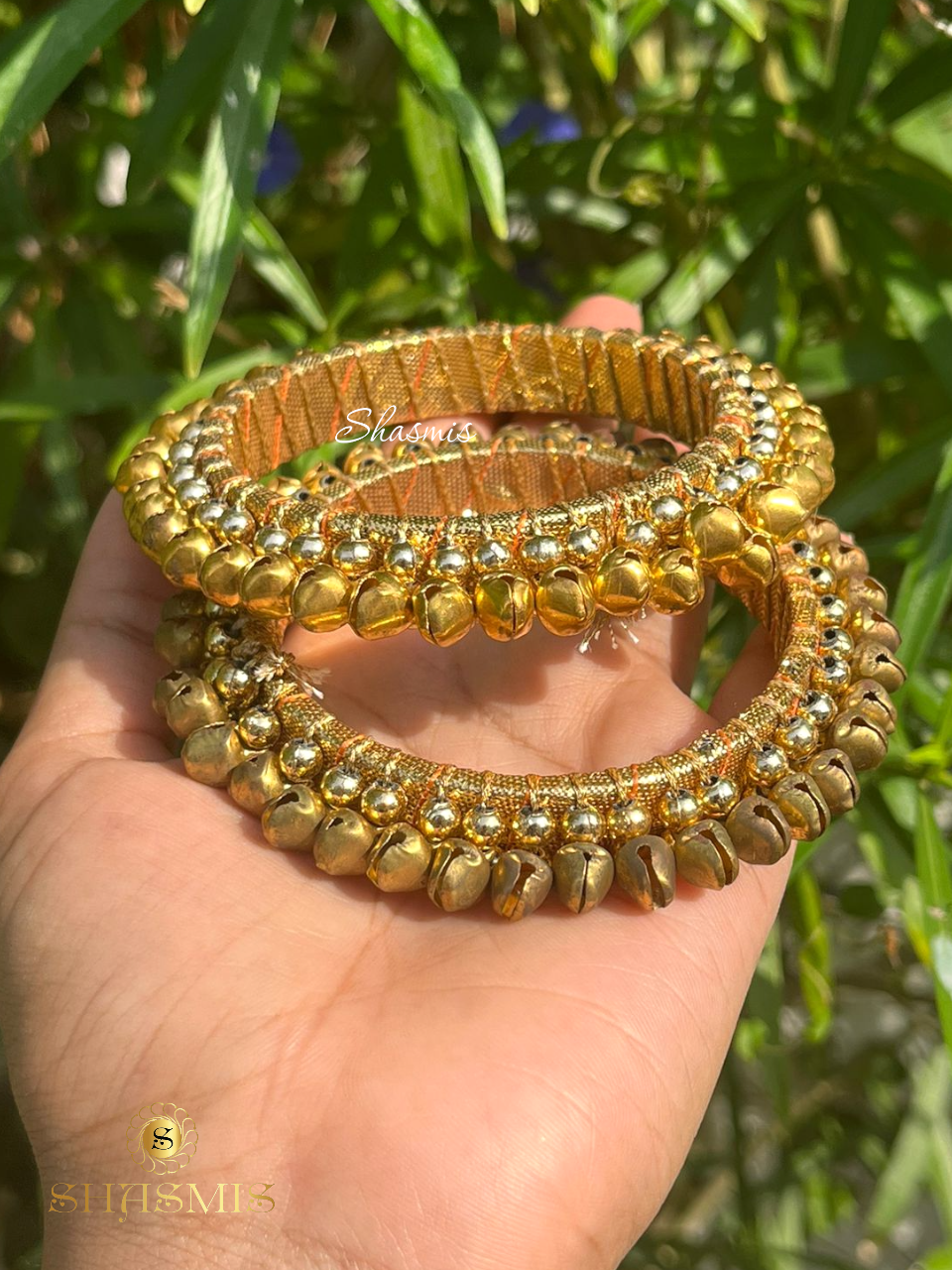 Golden Ghungroo Bangles, Pair