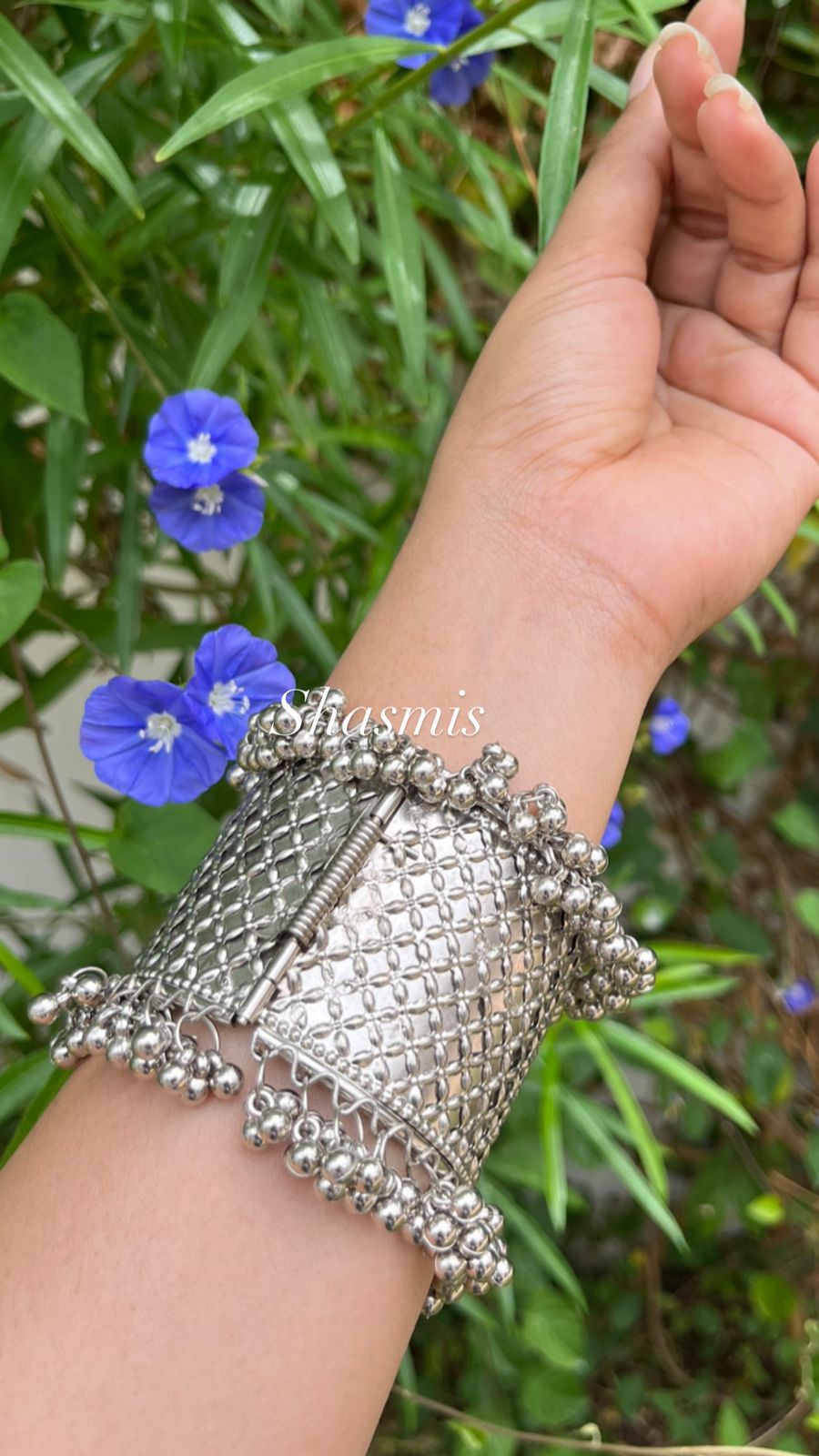 Silver Oxidised Ghungroo Bracelets