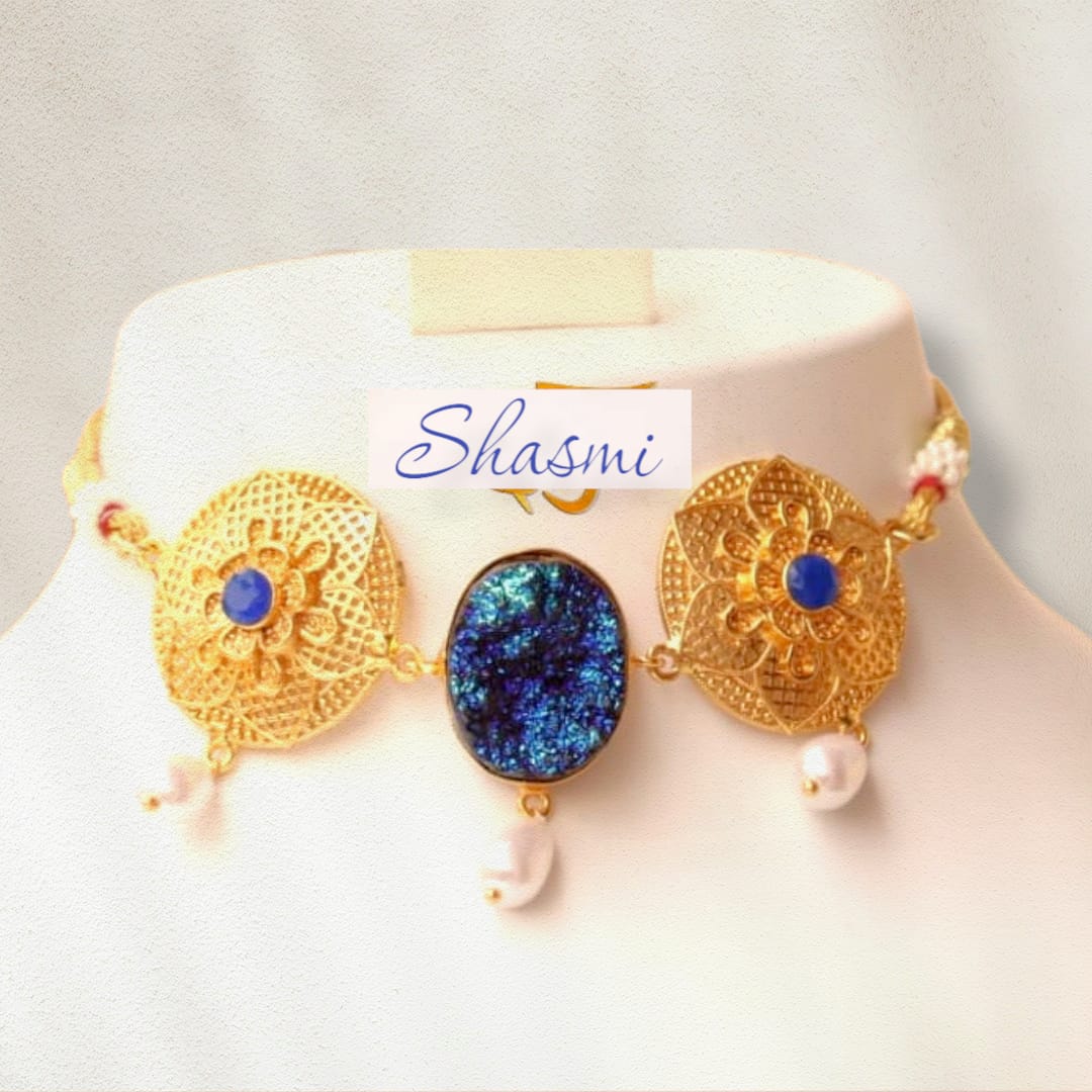 blue druzy jewellery